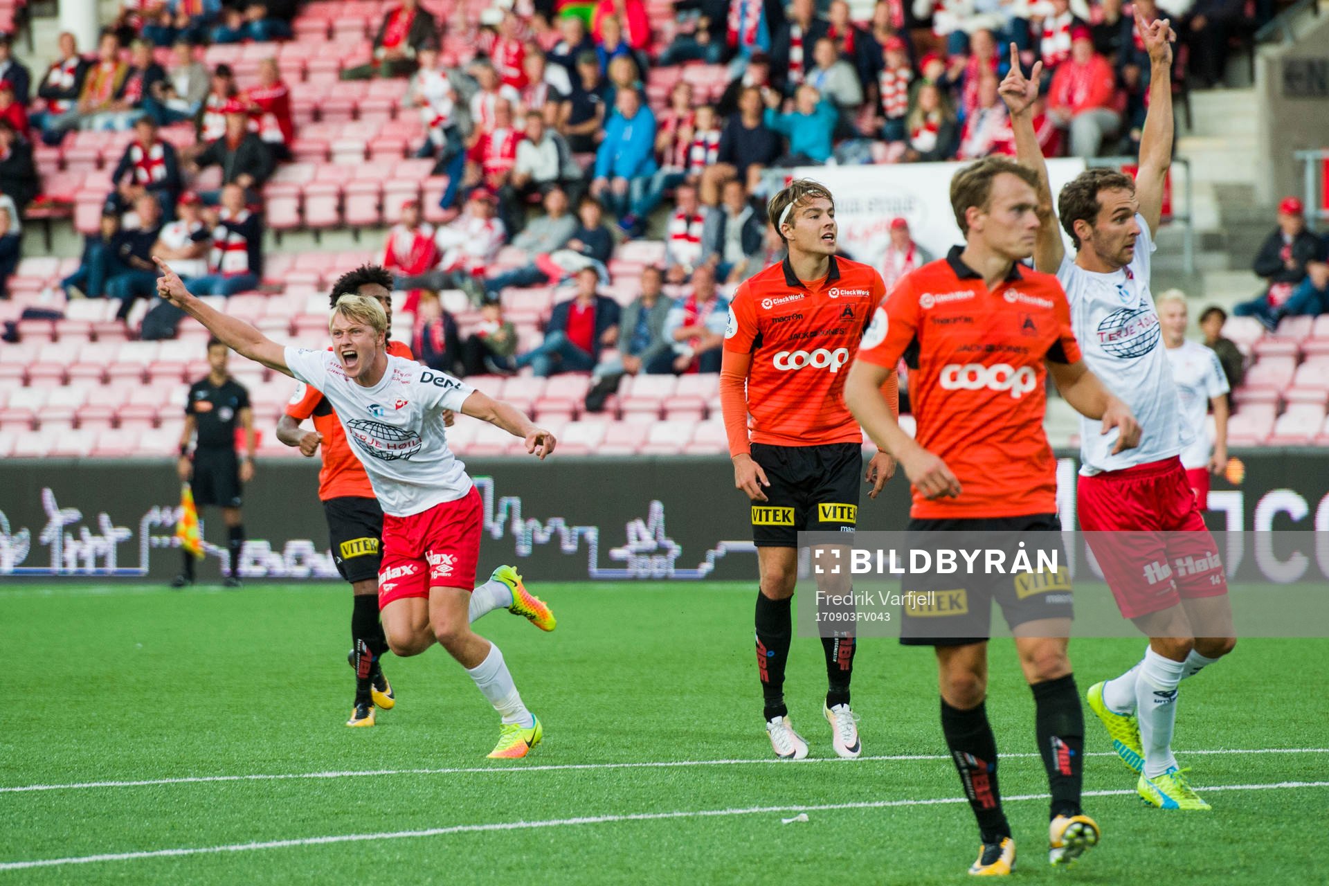 Filip Johansen Westgård of Fredrikstad celebrates