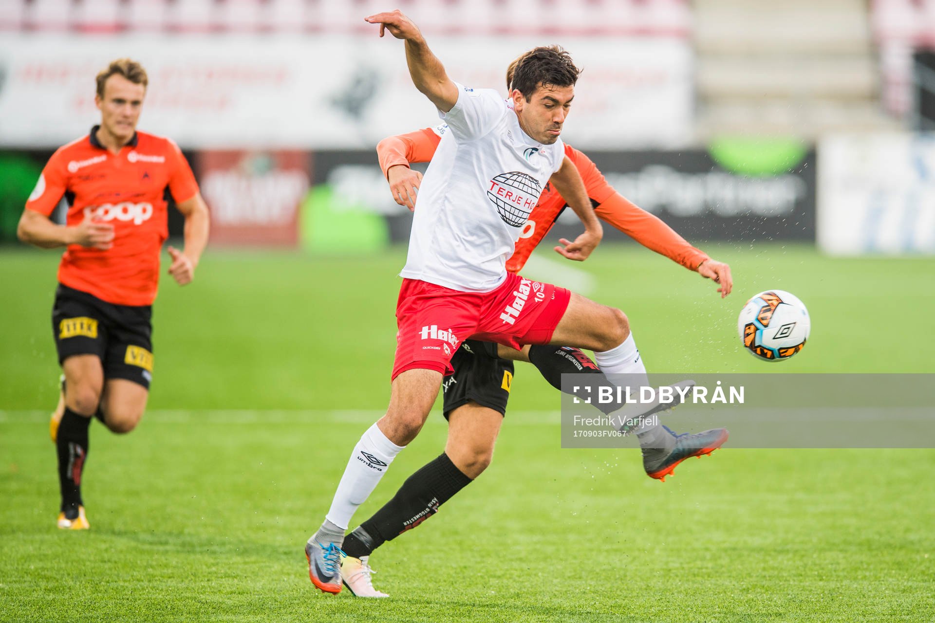 Sanel Kapidzic of Fredrikstad during the OBOS-ligaen match between Fredrikstad and Åsane on September 3, 2017 in Fredrikstad.
