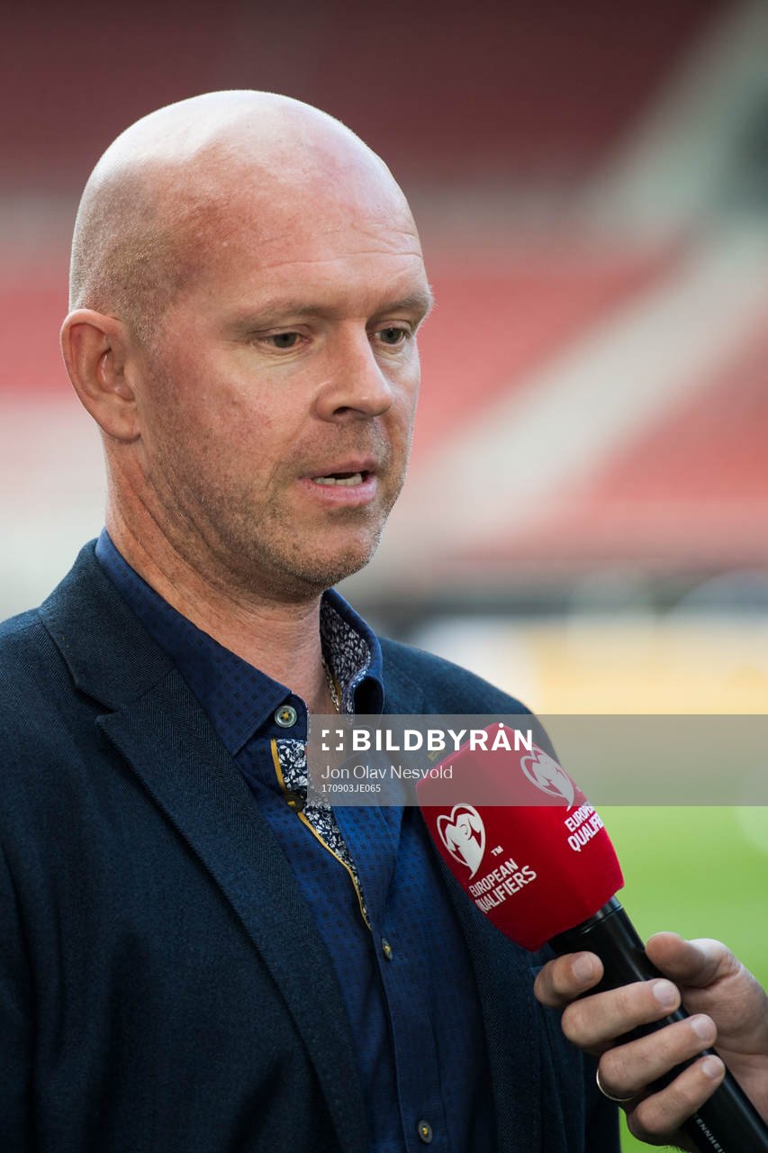 Henning Berg, SBS Discovery pundit, during a training session on September 3, 2017 in Stuttgart.