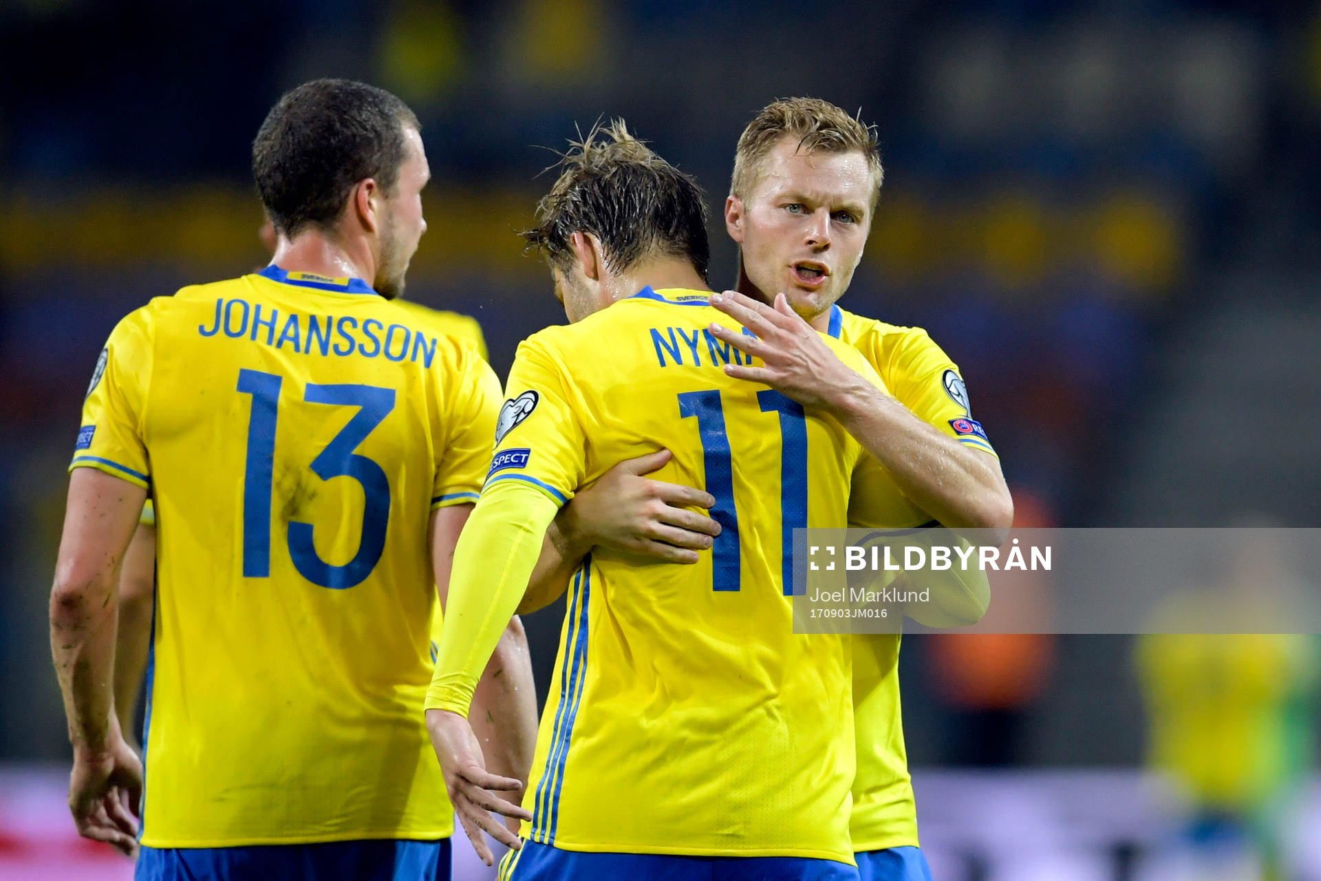Sveriges Jakob Johansson, Christoffer Nyman och Sebastian