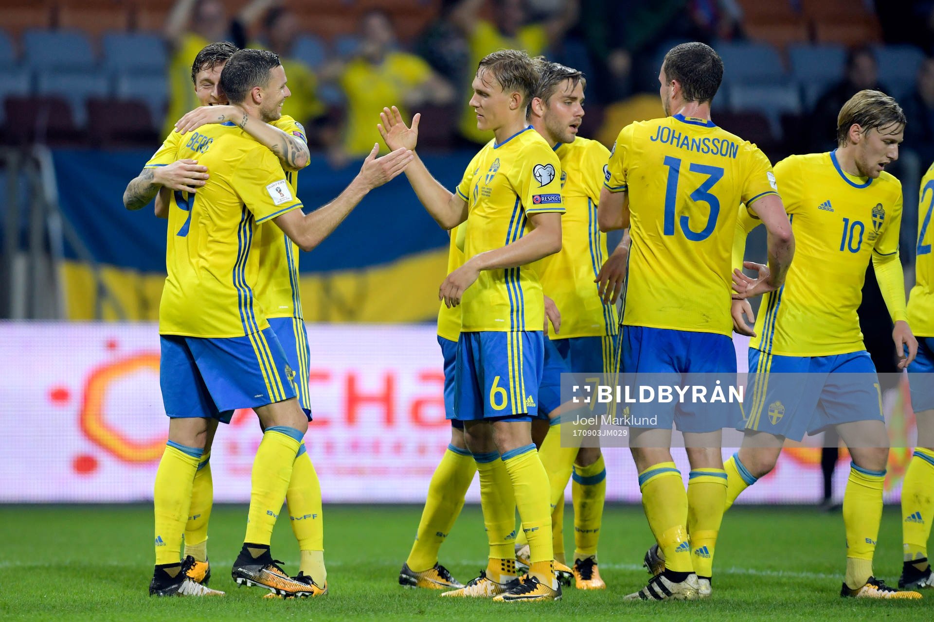 Sveriges Marcus Berg, Victor Nilsson Lindelöf och Ludwig