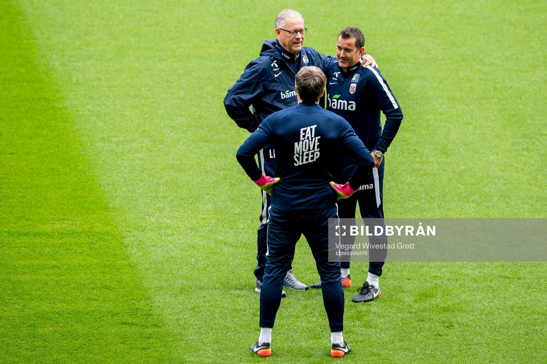 Lars Lagerbäck, head coach of Norway, and Per Joar Hansen,