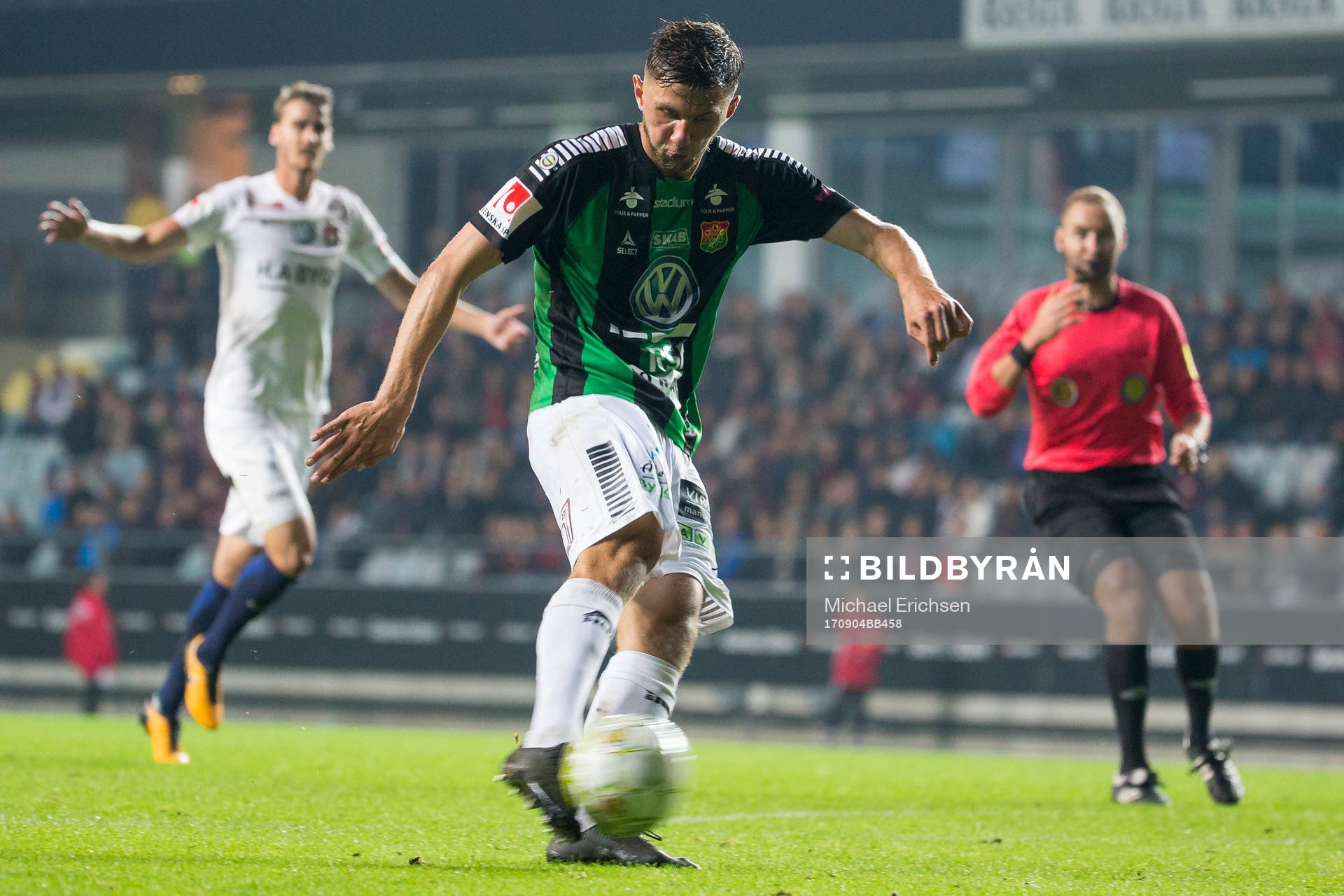 GAIS Alibek Aliev skjuter 2-1 som blir bortdömt av domare