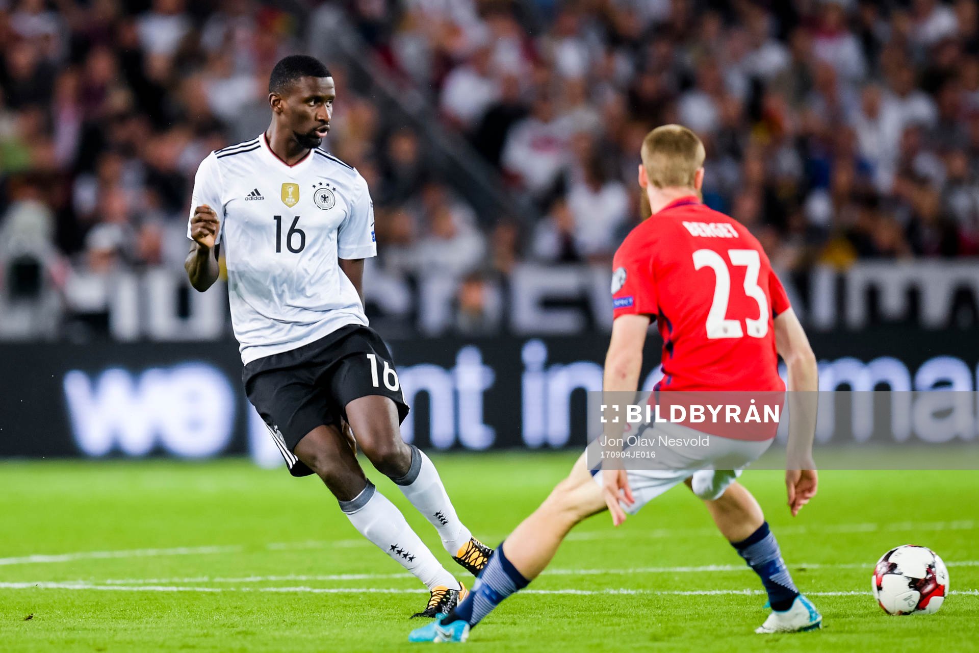 Germany Antonio Rüdiger and Jo Inge Berget of Norway
