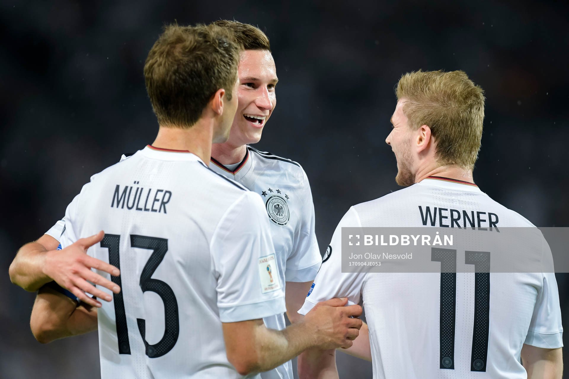 Thomas Müller, Julian Draxler and Timo Werner of Germany