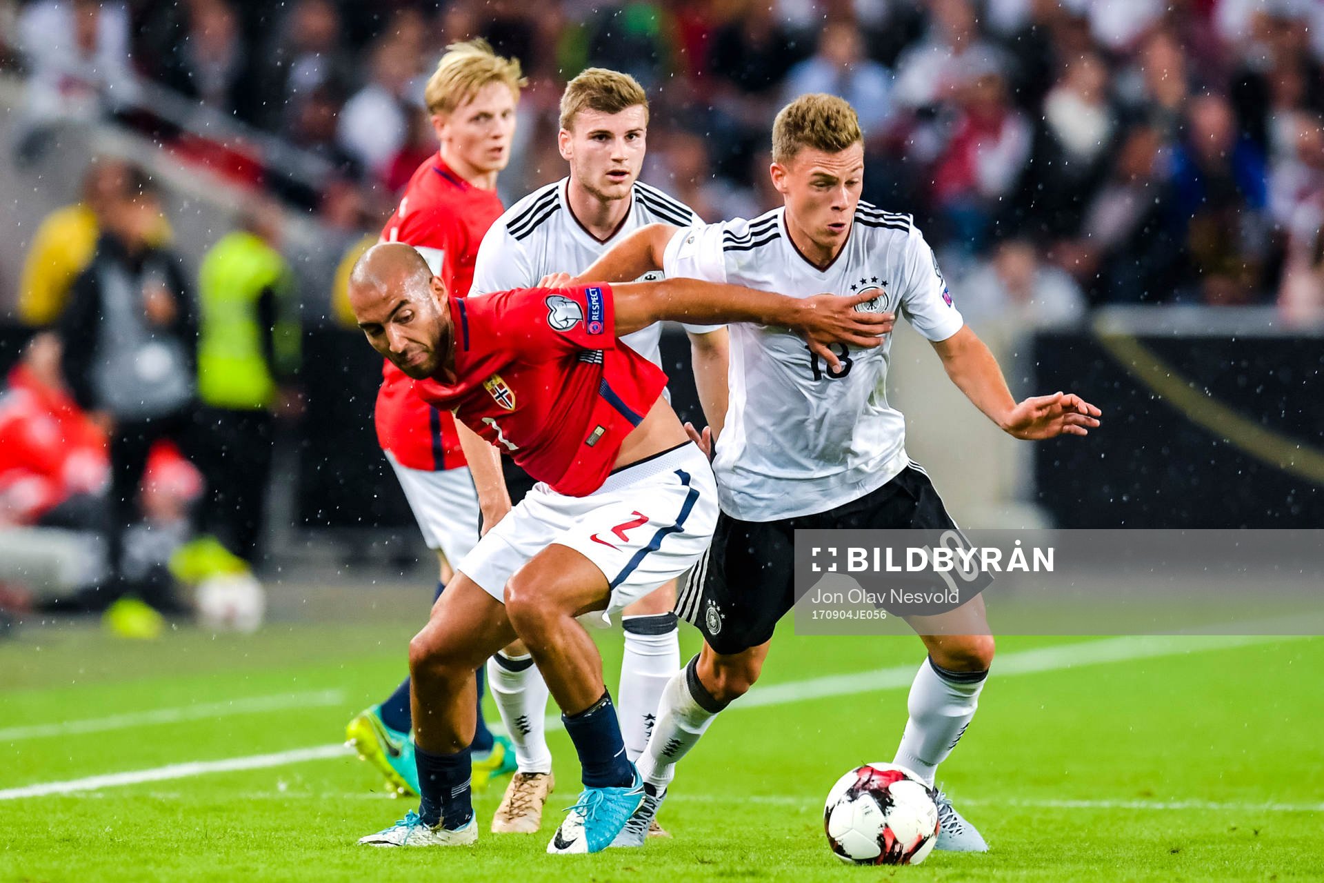 Haitam Aleesami of Norway and Joshua Kimmich of Germany