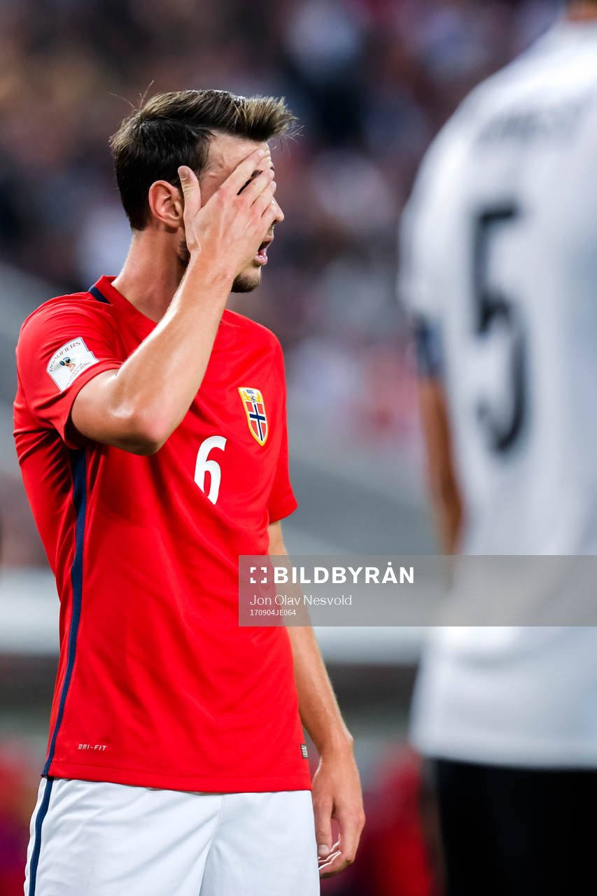 Håvard Nordtveit of Norway looks dejected