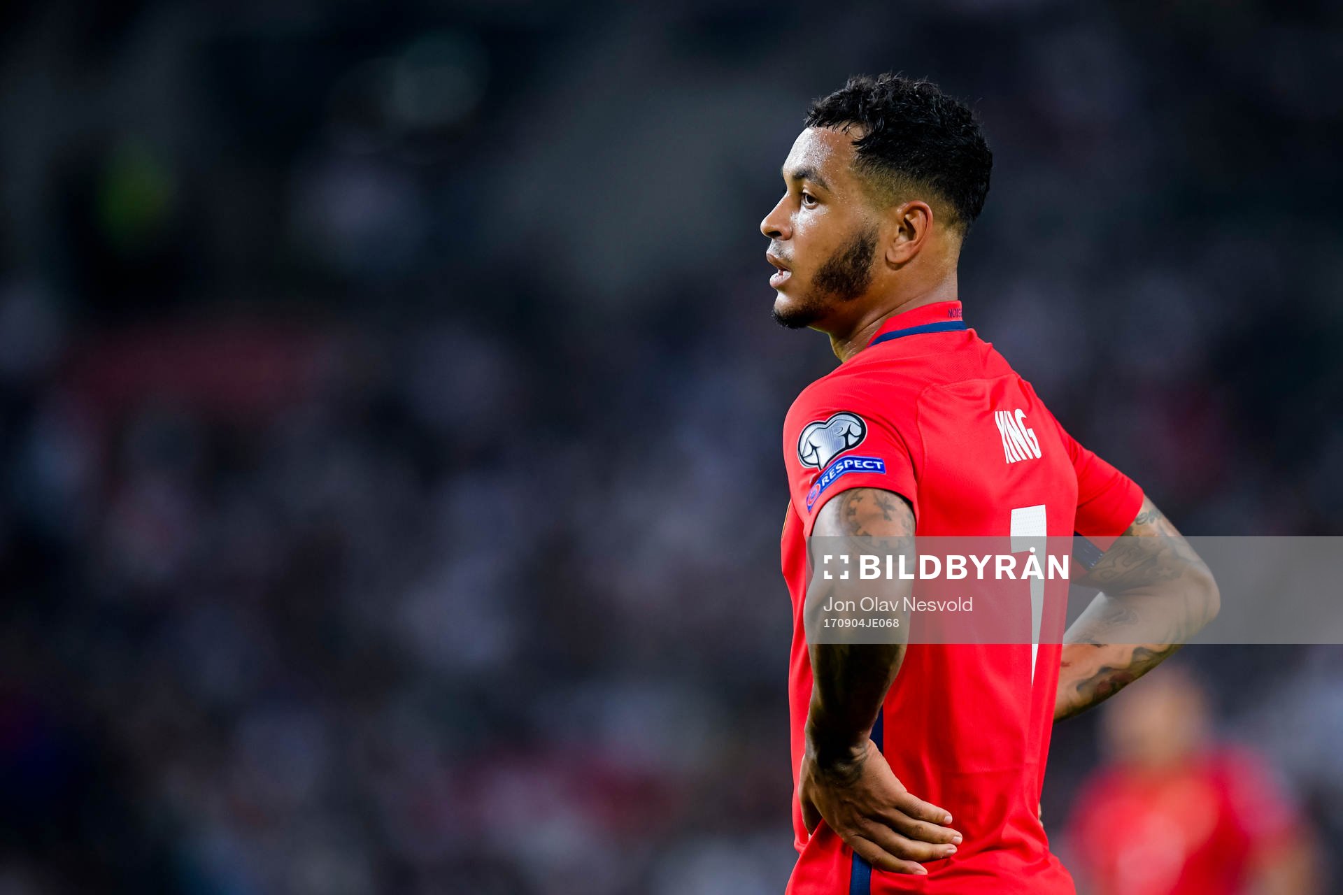 Joshua King of Norway looks dejected