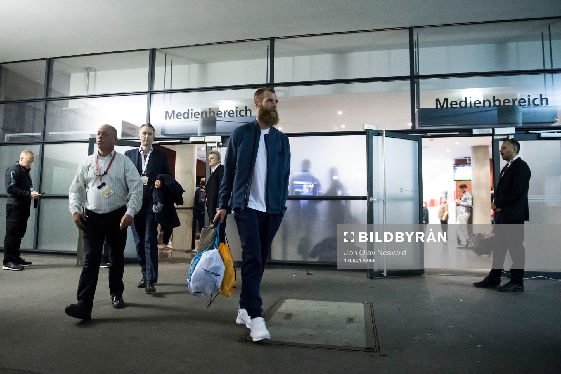 Jo Inge Berget of Norway leaves the arena