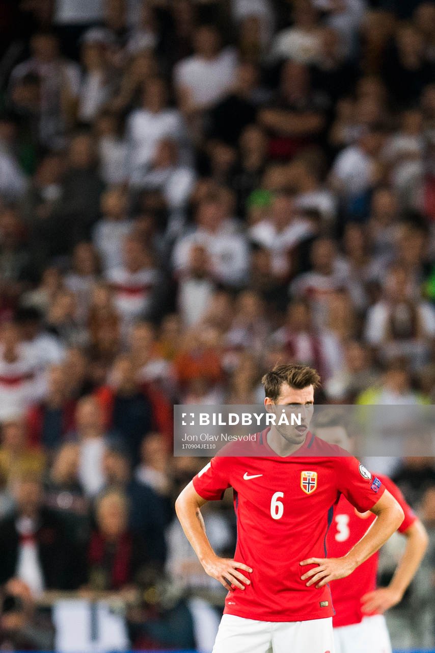 Håvard Nordtveit of Norway looks dejected