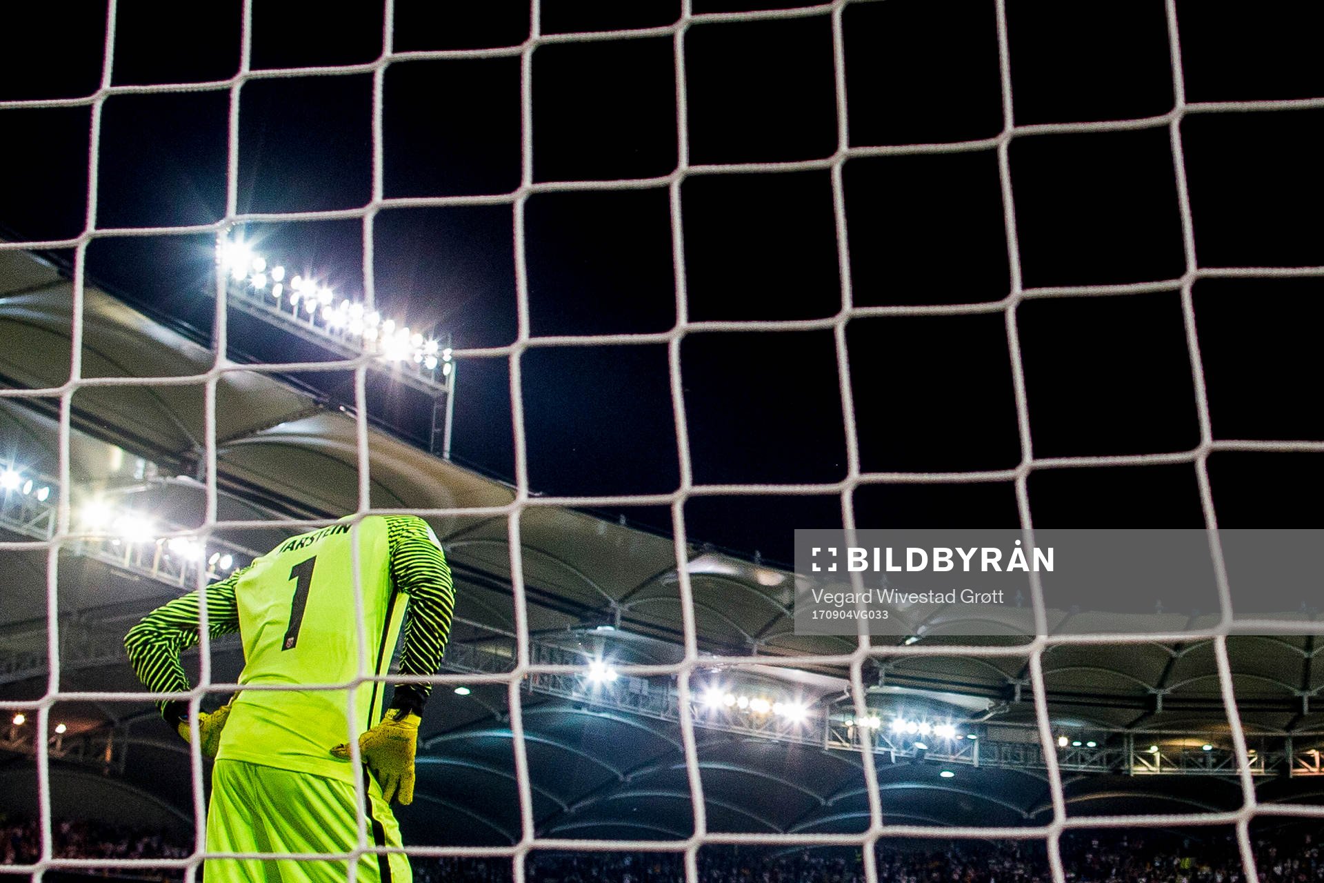 Norway's goalkeeper Rune Almenning Jarstein looks dejected