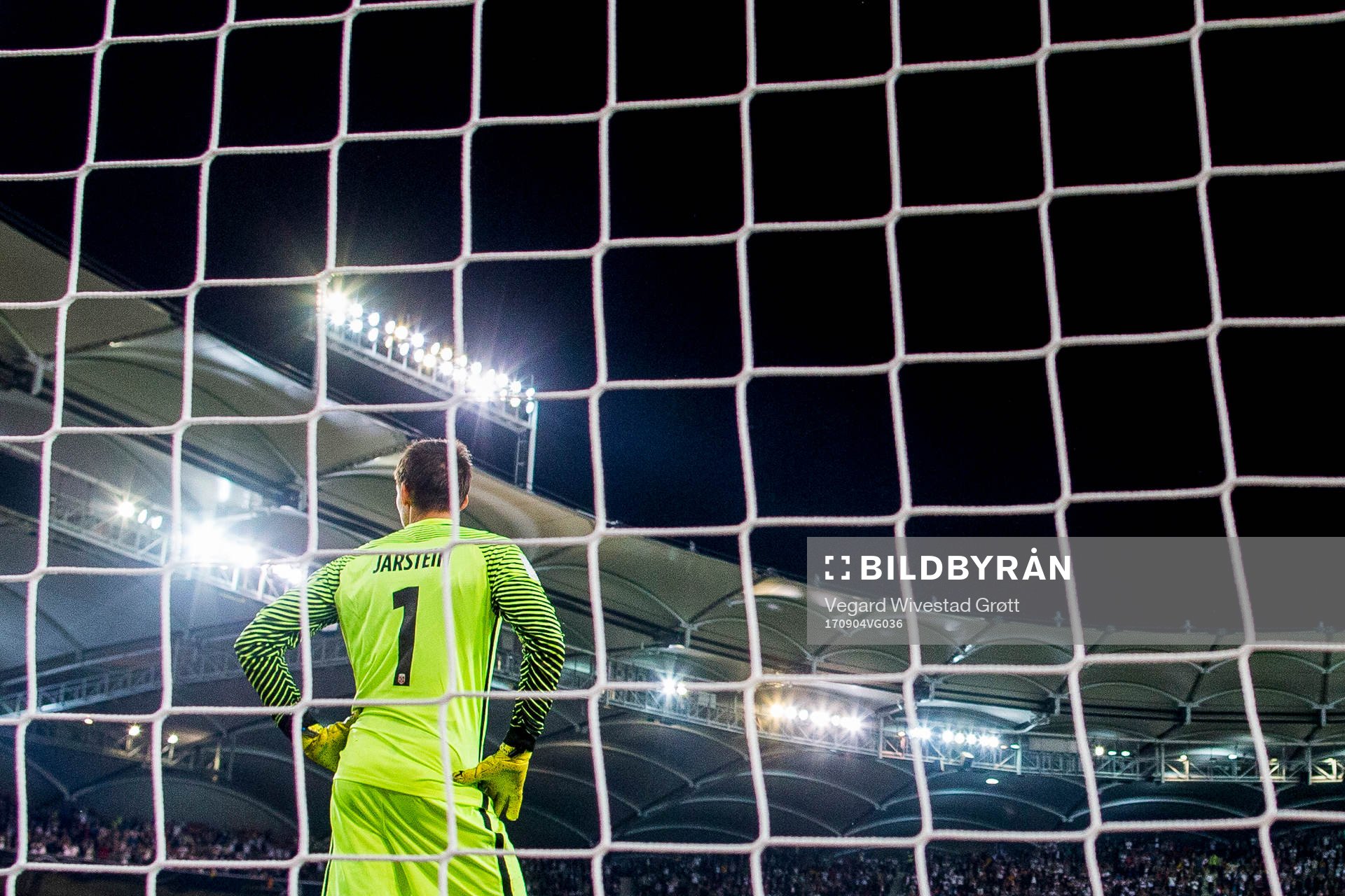 Norway's goalkeeper Rune Almenning Jarstein looks dejected