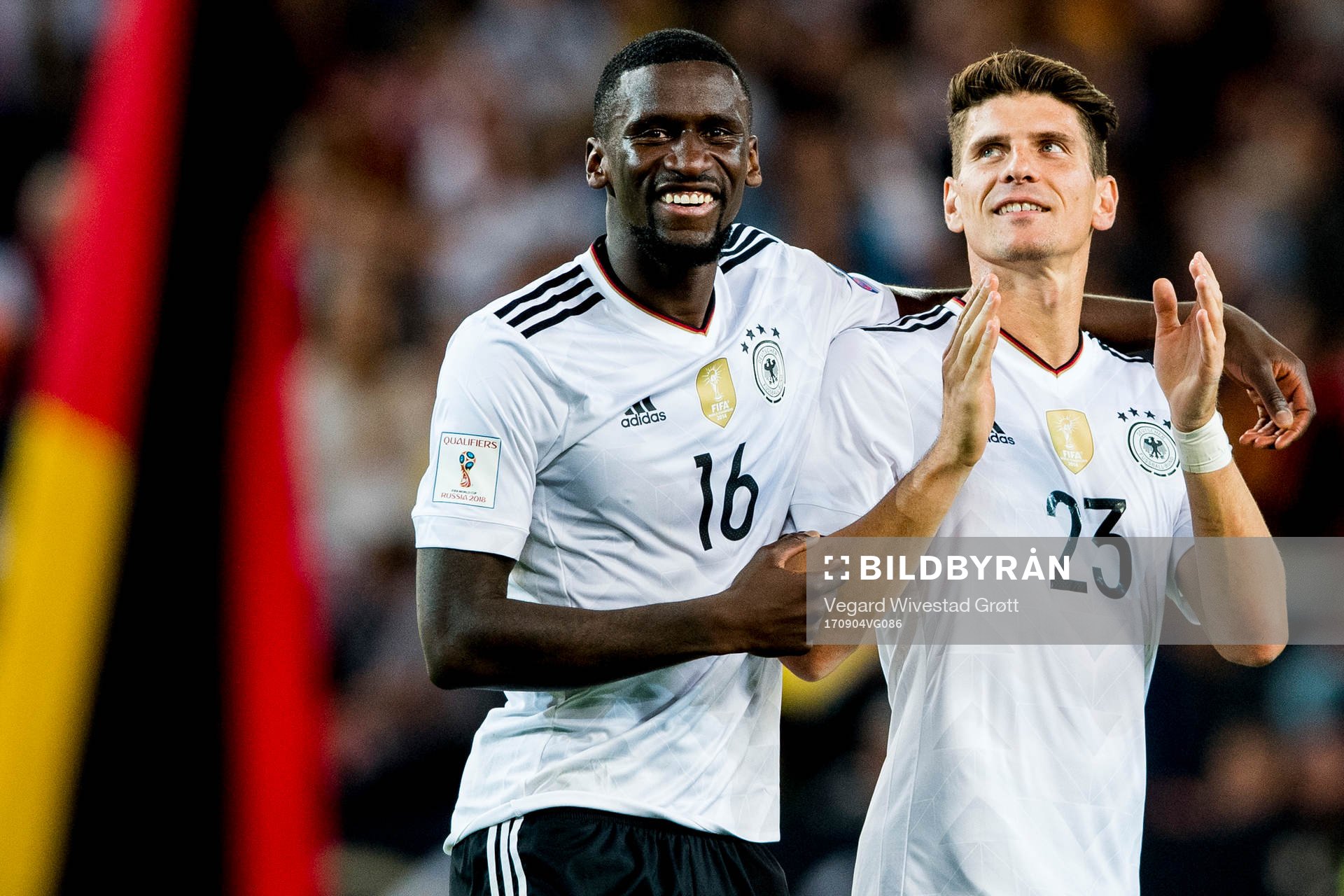 Antonio Rüdiger and Mario Gomez