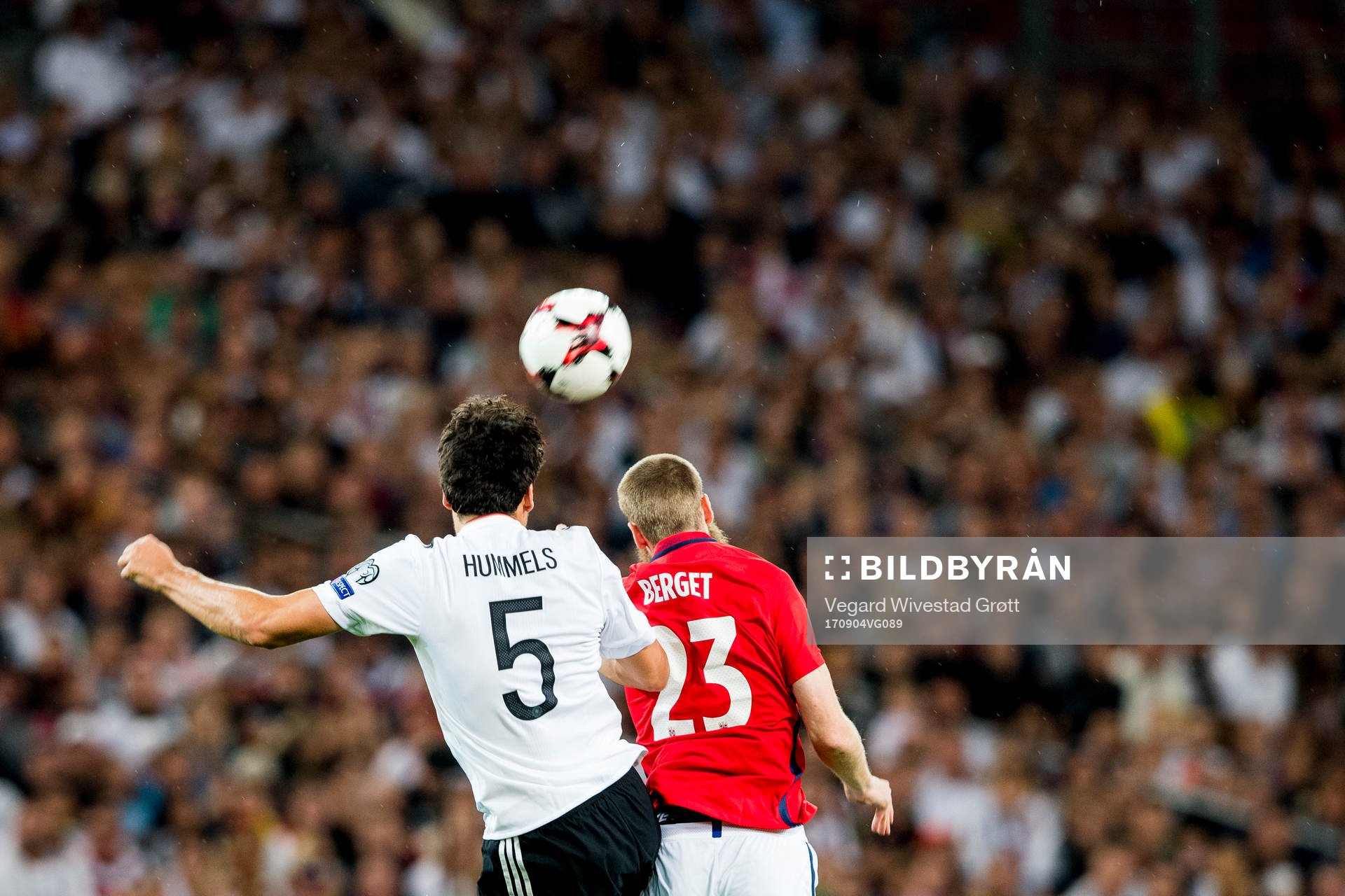 Mats Hummels of Germany and Jo Inge Berget of Norway