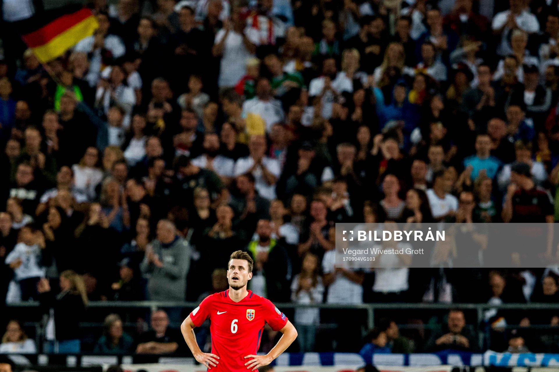 Håvard Nordtveit of Norway looks dejected