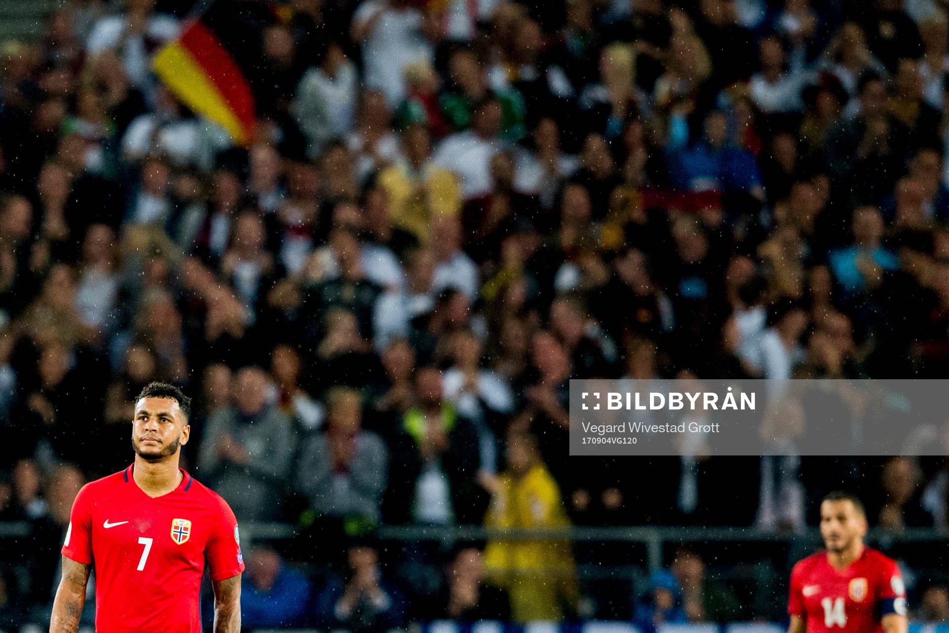 Joshua King of Norway looks dejected