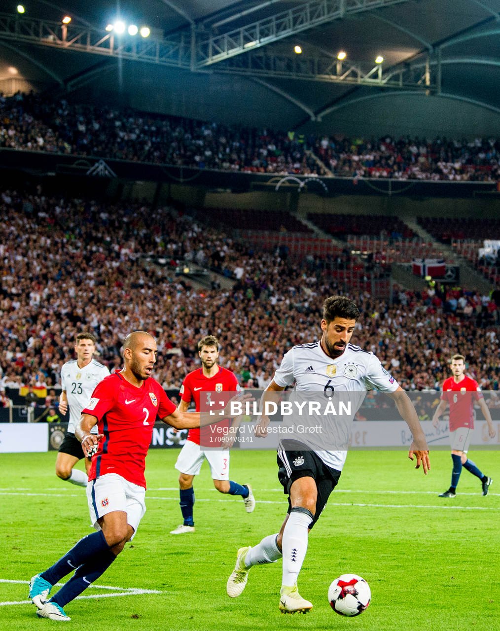 Haitam Aleesami of Norway and Sami Khedira of Germany