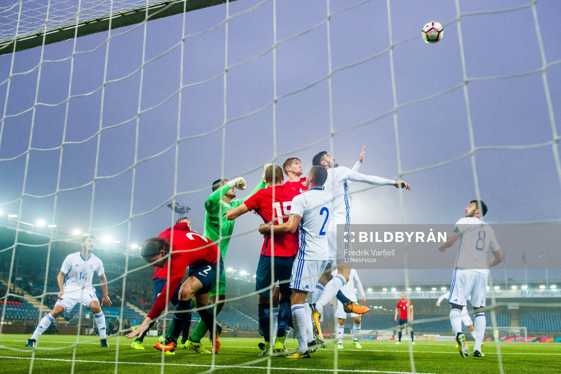 Julian Ryerson of Norway, goalkeeper Sahar Hasson of