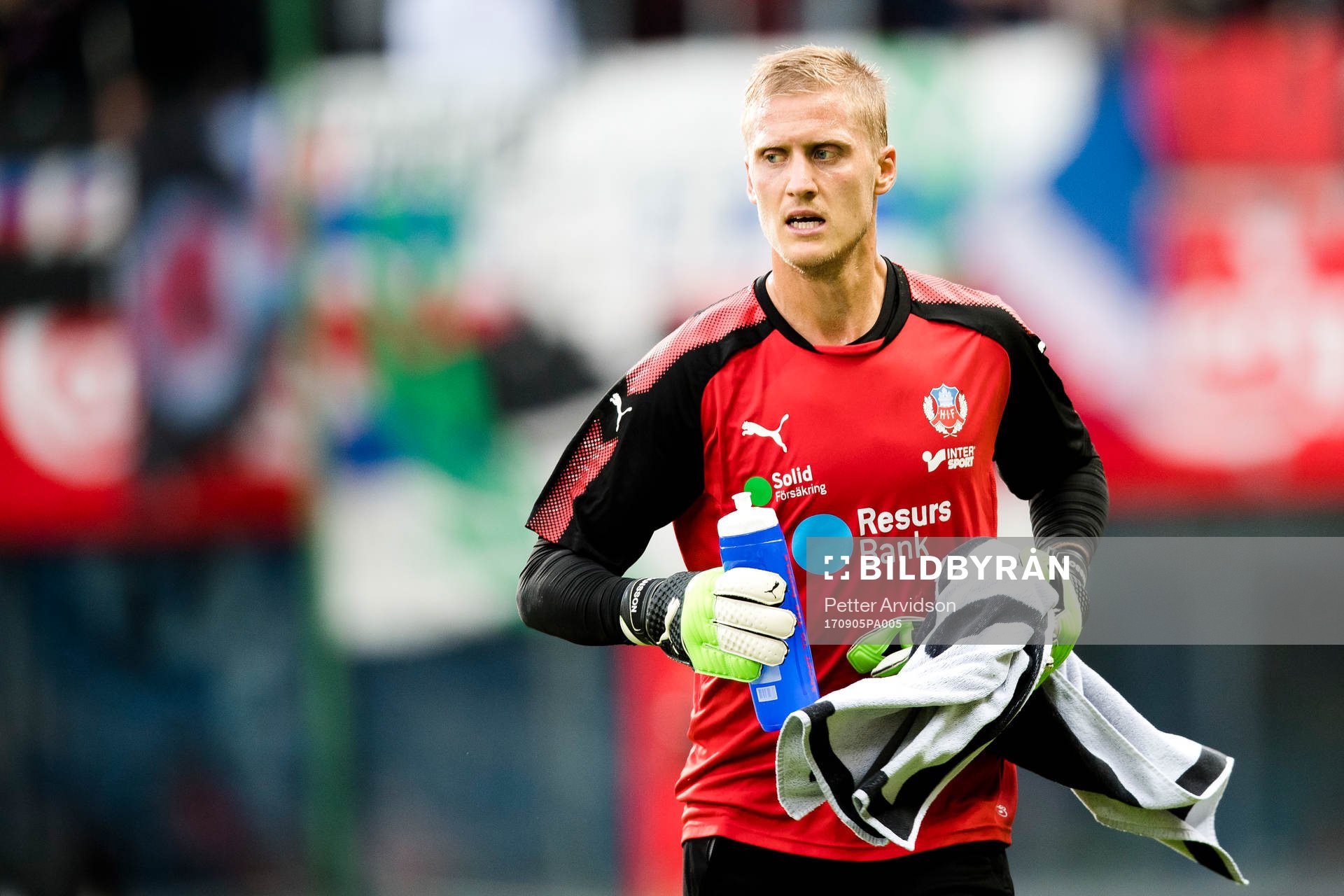 Helsingborgs målvakt Pär Hansson före fotbollsmatchen i
