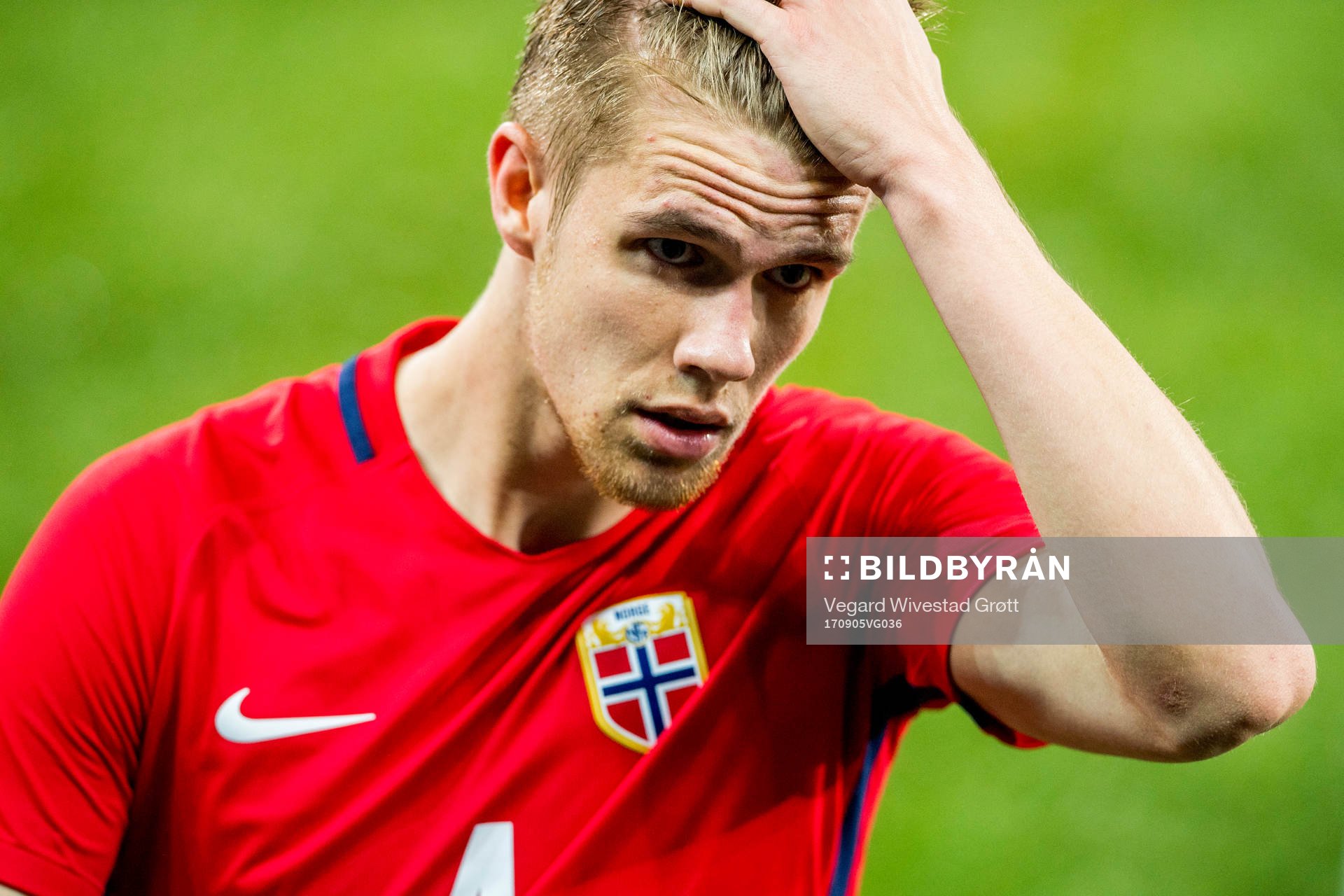 Kristoffer Ajer looks dejected