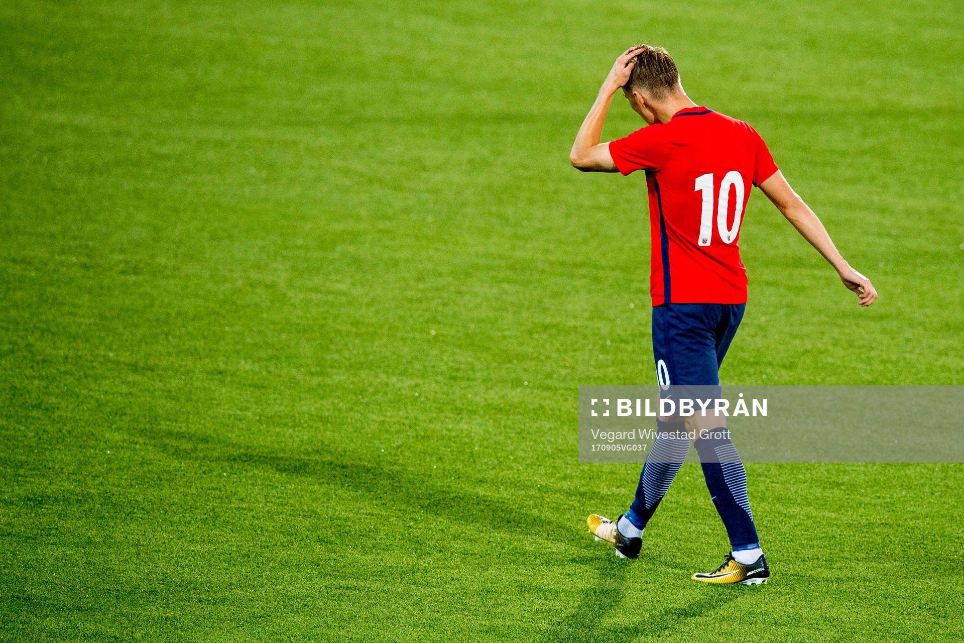 Martin Ødegaard of Norway looks dejected