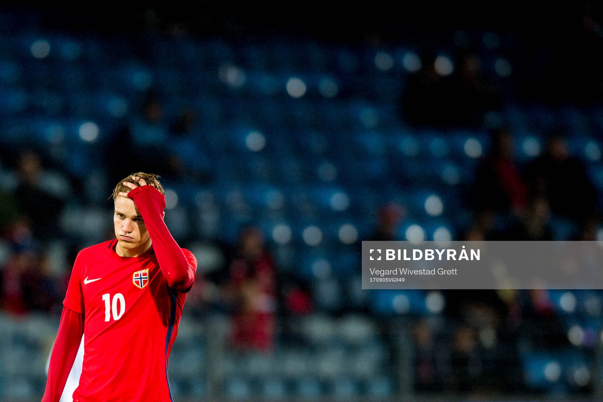 Martin Ødegaard of Norway looks dejected