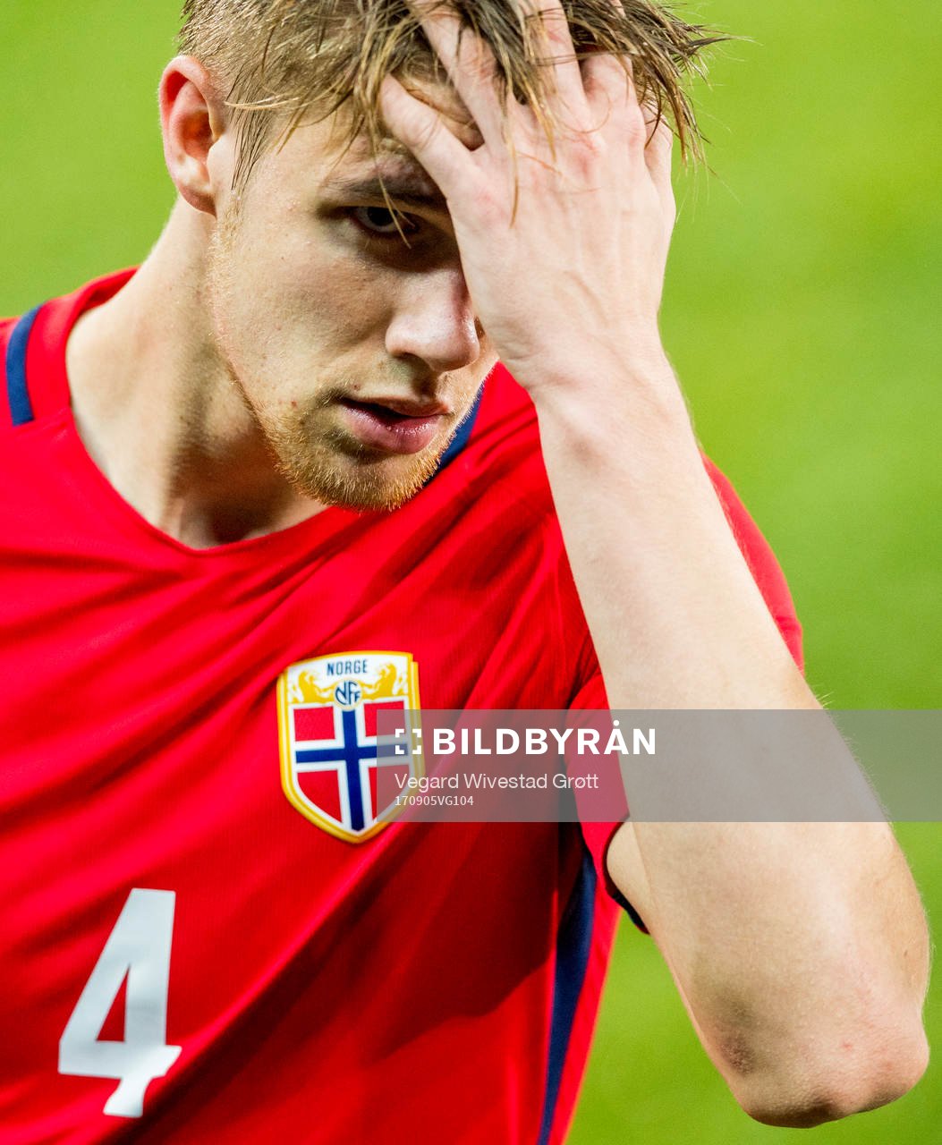 Kristoffer Ajer looks dejected