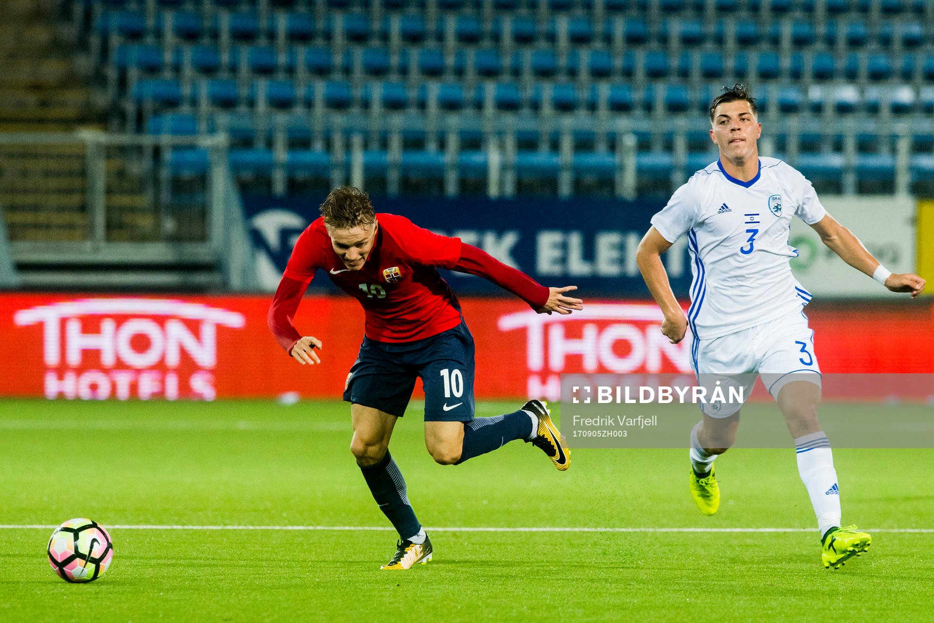 Martin Ødegaard of Norway and Shay Pinhas Ben David of