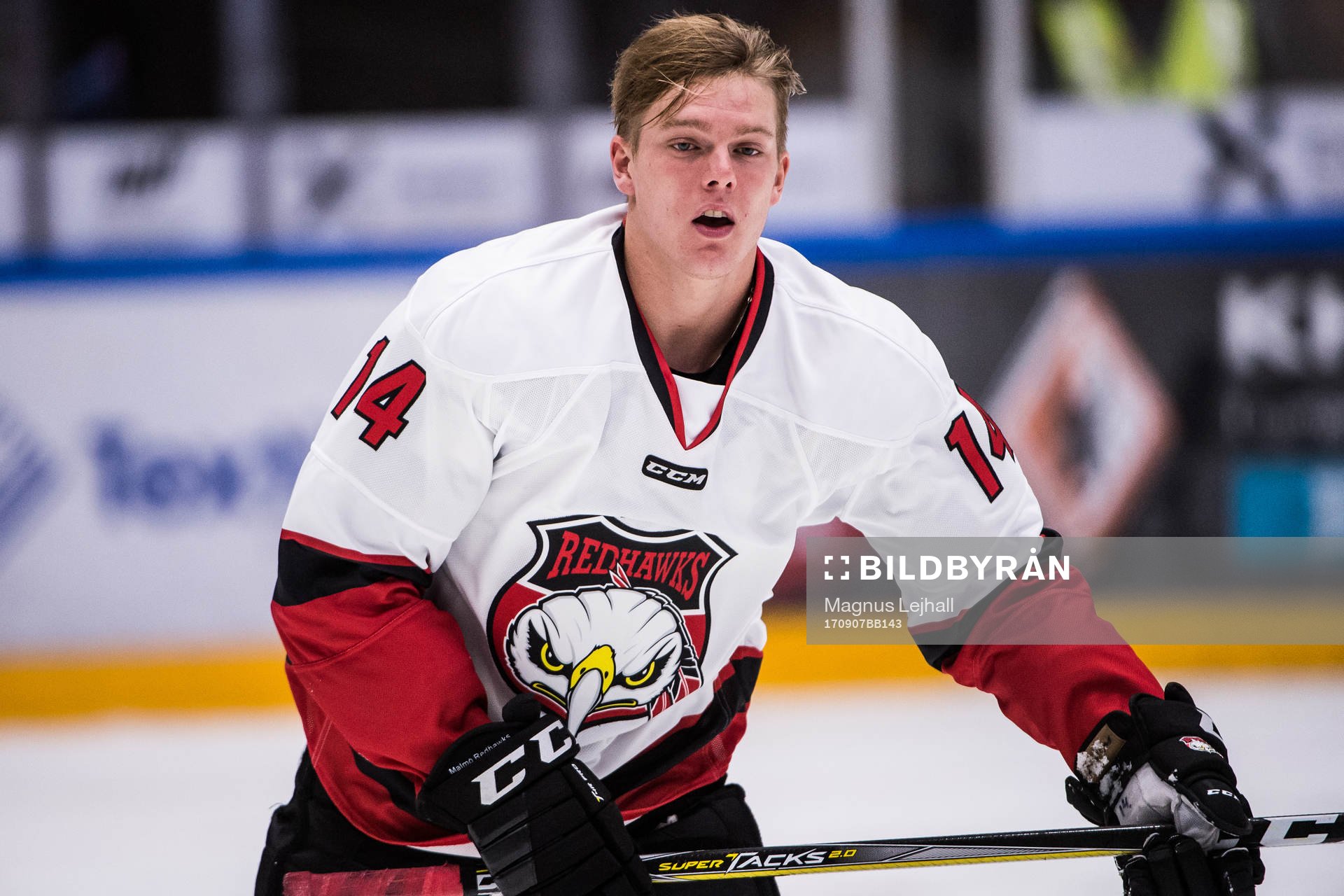 Malmö Redhawks Carl-Johan Lerby utan hjälm