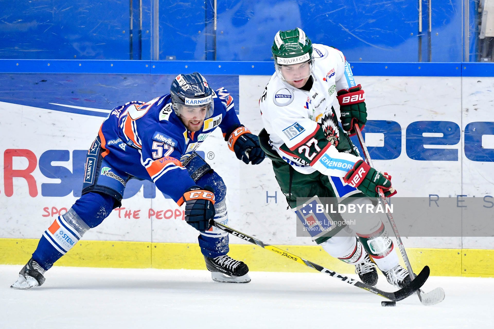 Växjös Arvid Lundberg  och Frölundas Pontus Westerholm