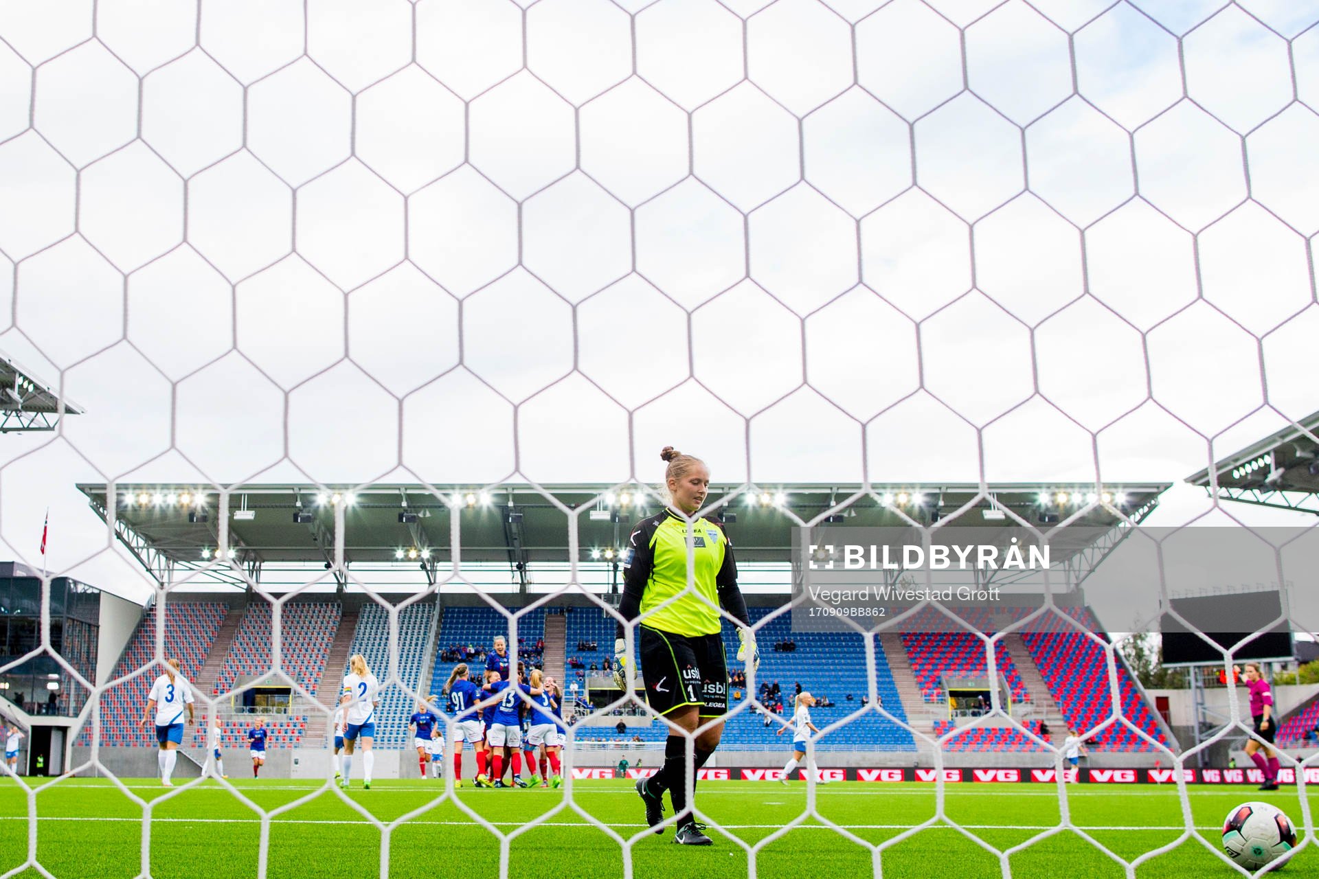 Goalkeeper Aurora Mikalsen of Kolbotn looks dejected