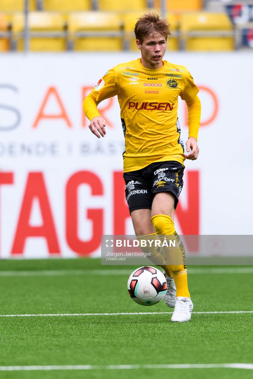 Elfsborgs Anton Thorsson under fotbollsmatchen i U19 Allsvenskan mellan Elfsborg och Halmstad den 9 september 2017 i Borås.