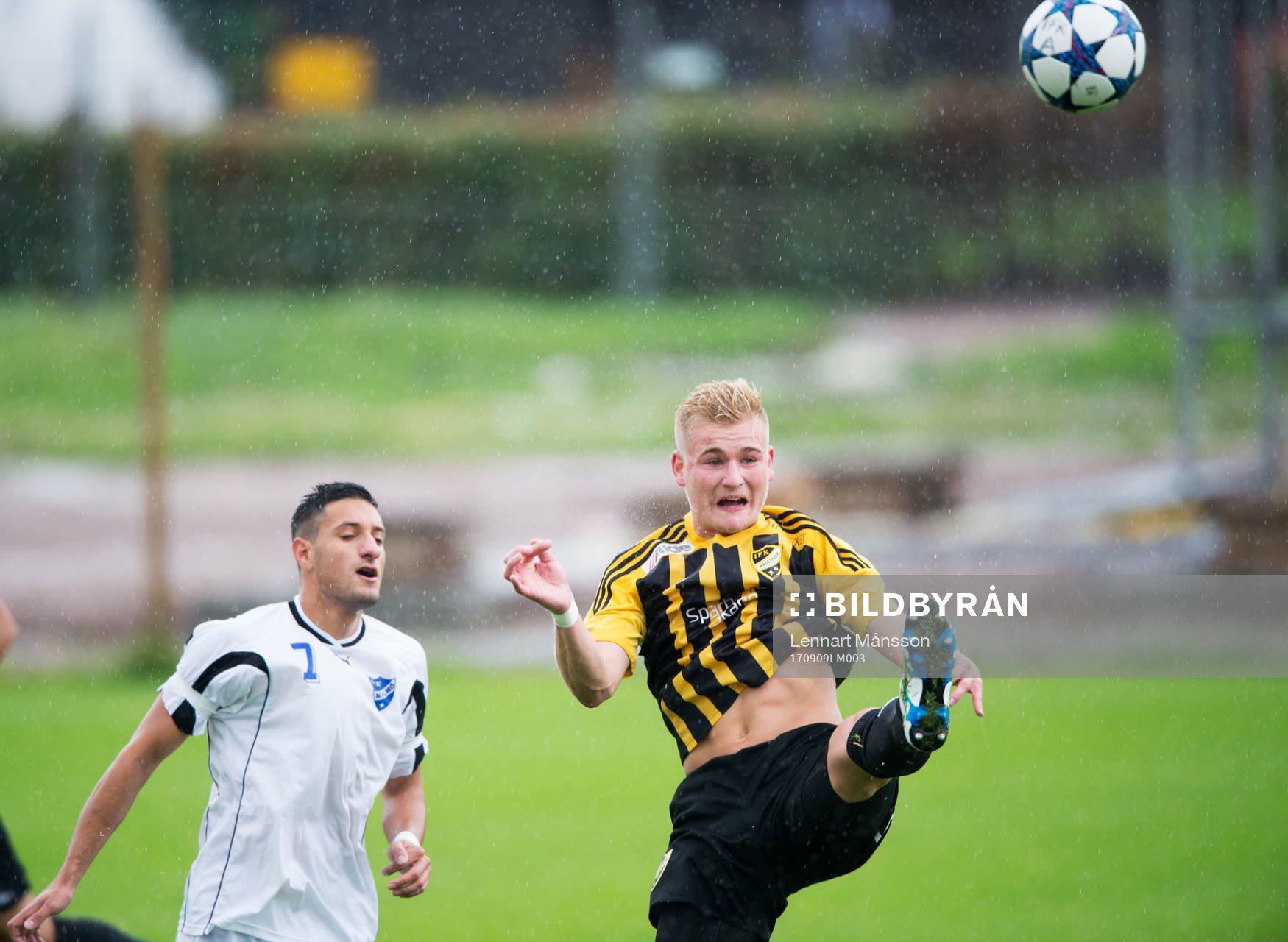 IFK Hässleholms Linus Svensson i matchen i division 2 mellan IFK Hässleholm och IFK Malmö i Hässleholm 9 september 2017.  