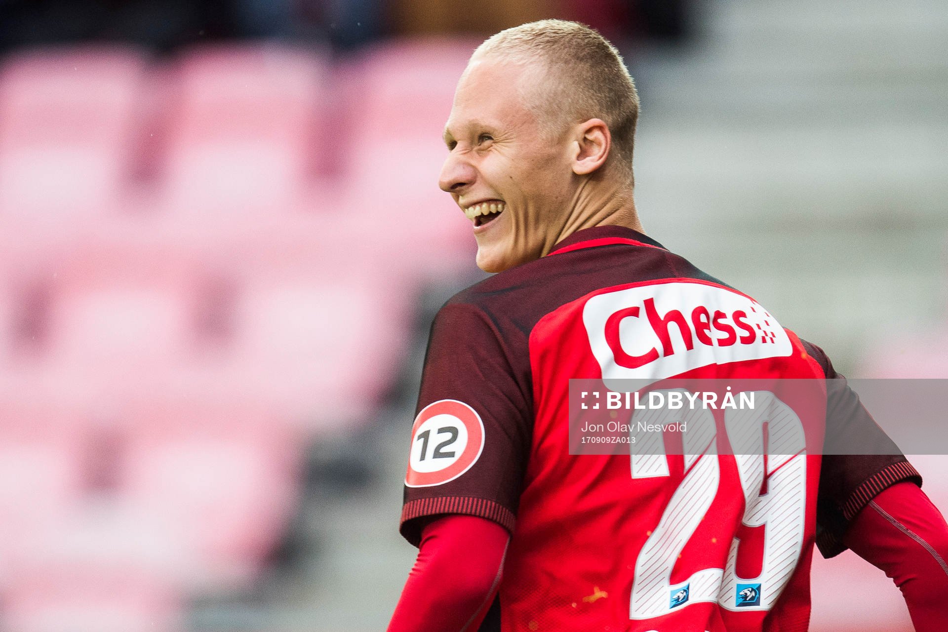 Kristoffer Barmen of Brann celebrates 2-1