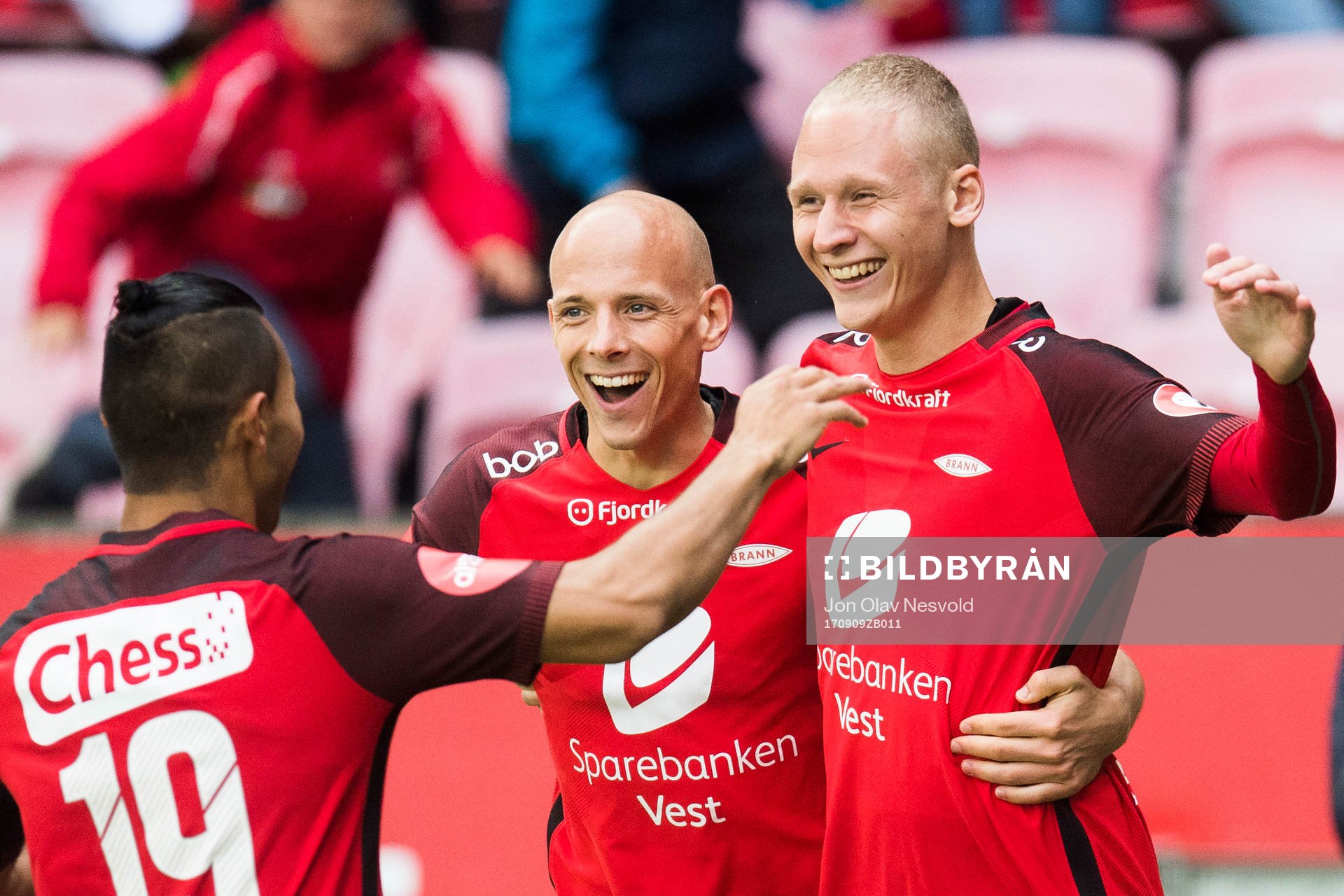 Ruben Kristiansen and Kristoffer Barmen of Brann celebrate