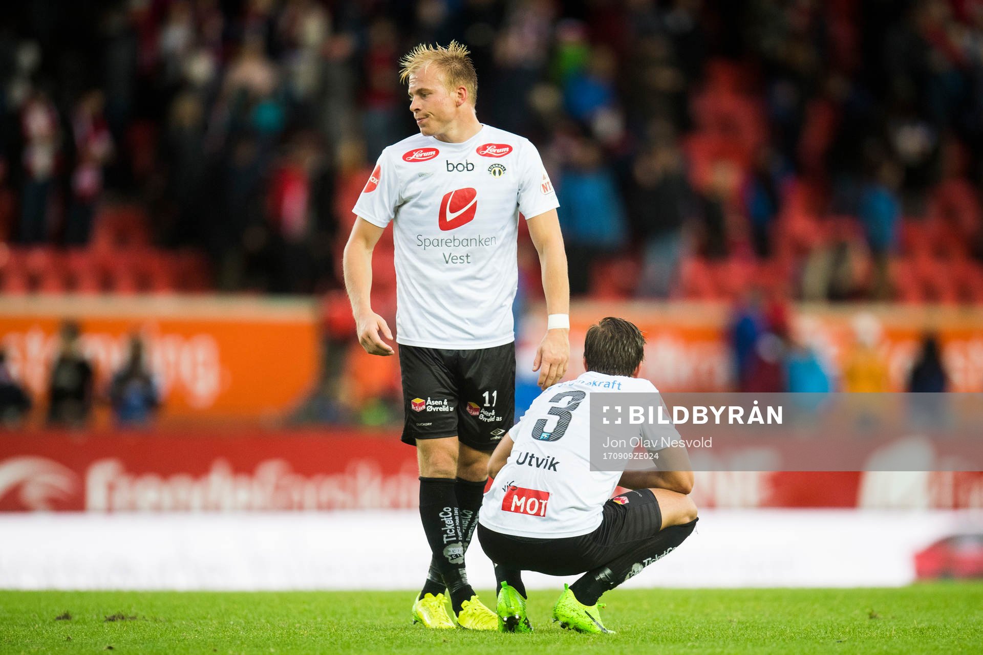 Martin Ramsland and Bjørn Inge Utvik of Sogndal looks
