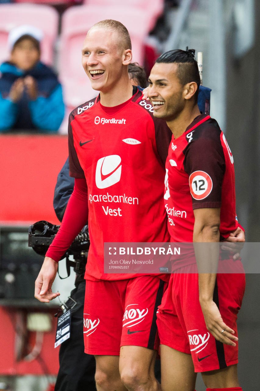 Kristoffer Barmen and Deyver Vega of Brann of Brann