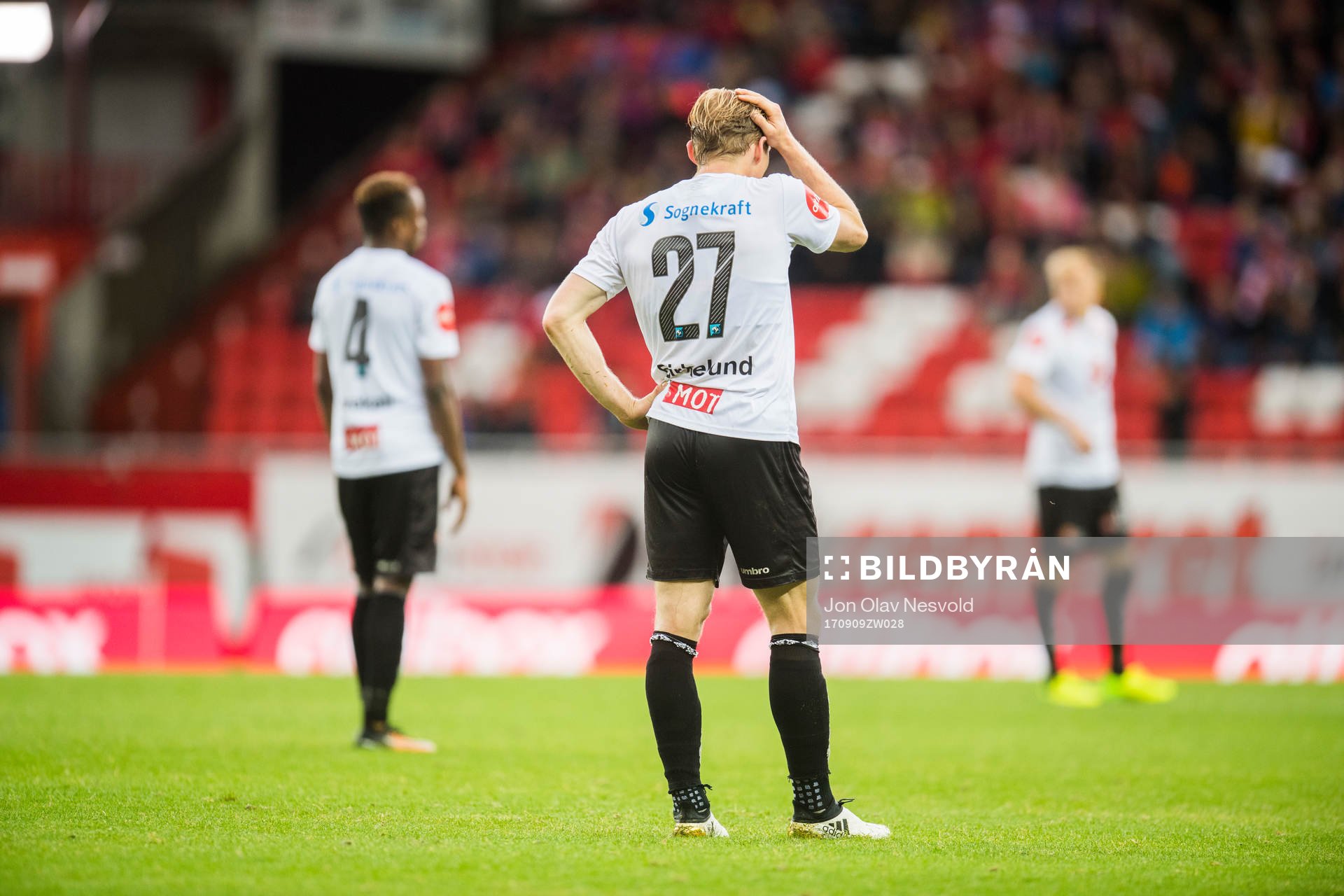 Eirik Birkelund of Sogndal looks dejected
