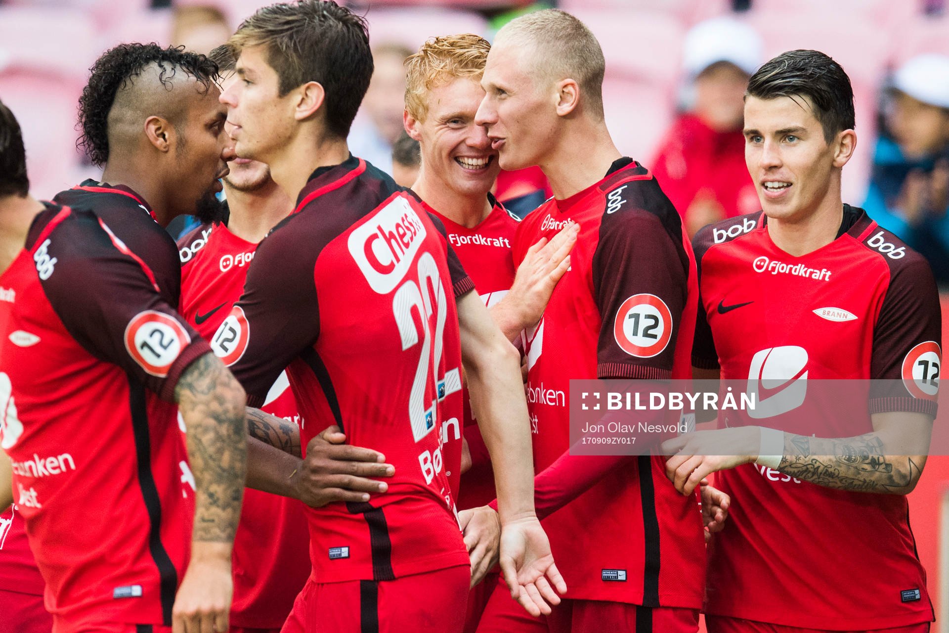 Kristoffer Barmen of Brann celebrates 2-1
