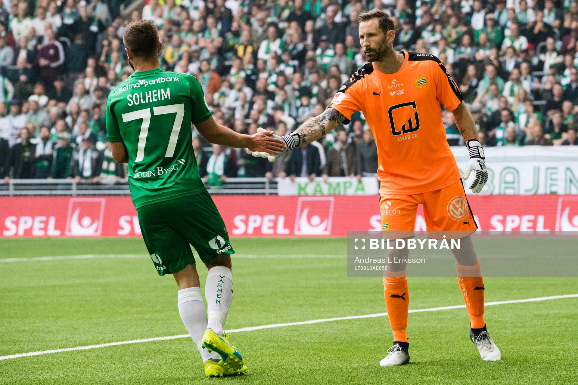 Hammarbys Mats Solheim och målvakt Johan Wiland