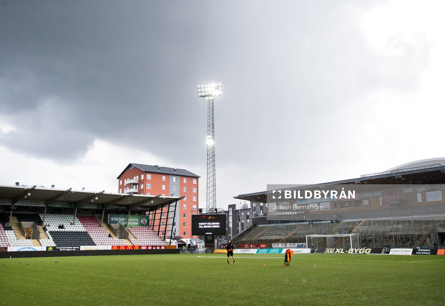 Regnigt på Behrn Arena