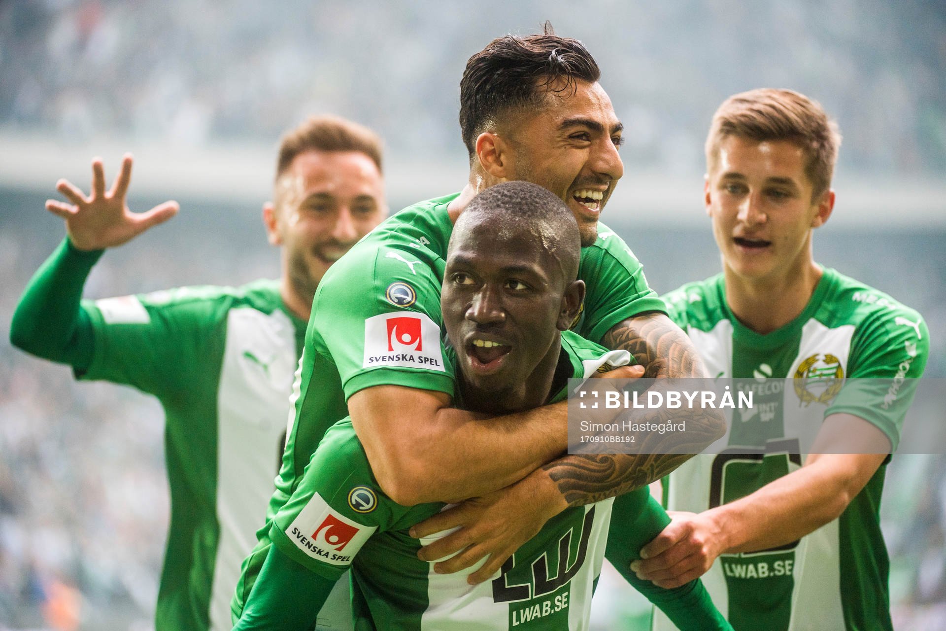 Hammarbys Pa Amat Dibba och Jiloan Hamad jublar