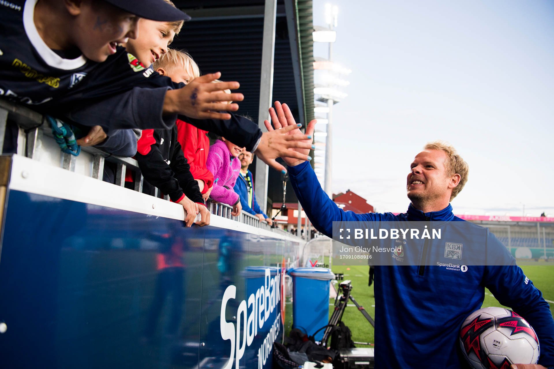 Christian Michelsen, head coach of Kristiansund, celebrates