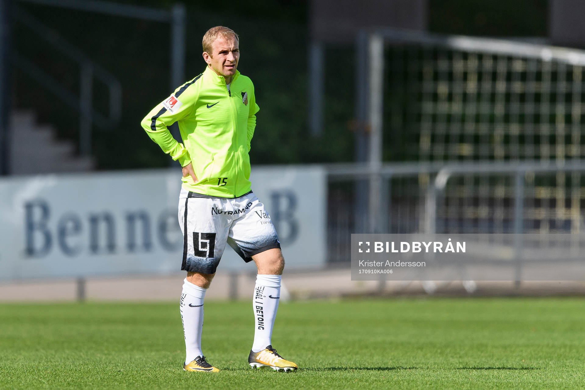Häckens Kari Arkivuo före fotbollsmatchen i Allsvenskan