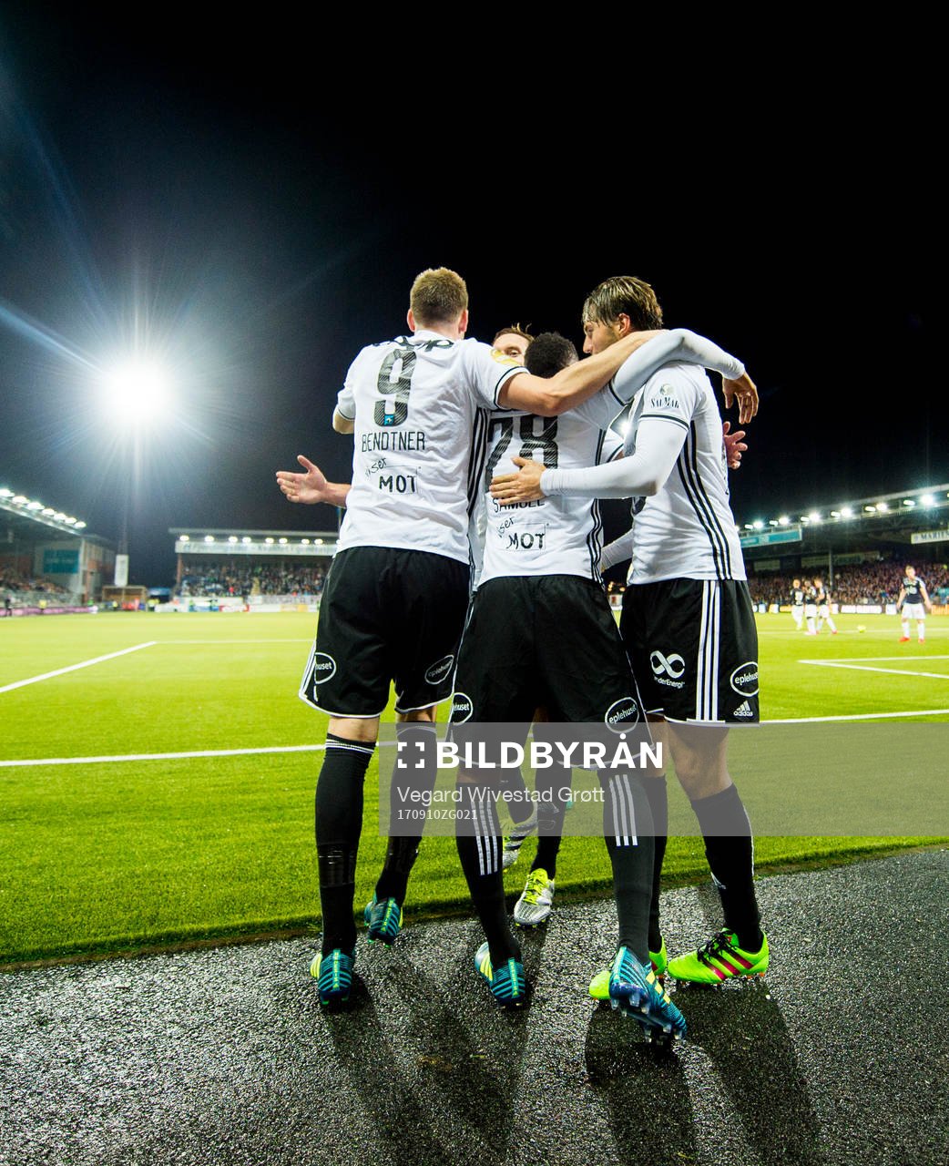 Samuel Adegbenro of Rosenborg celebrates with team mates