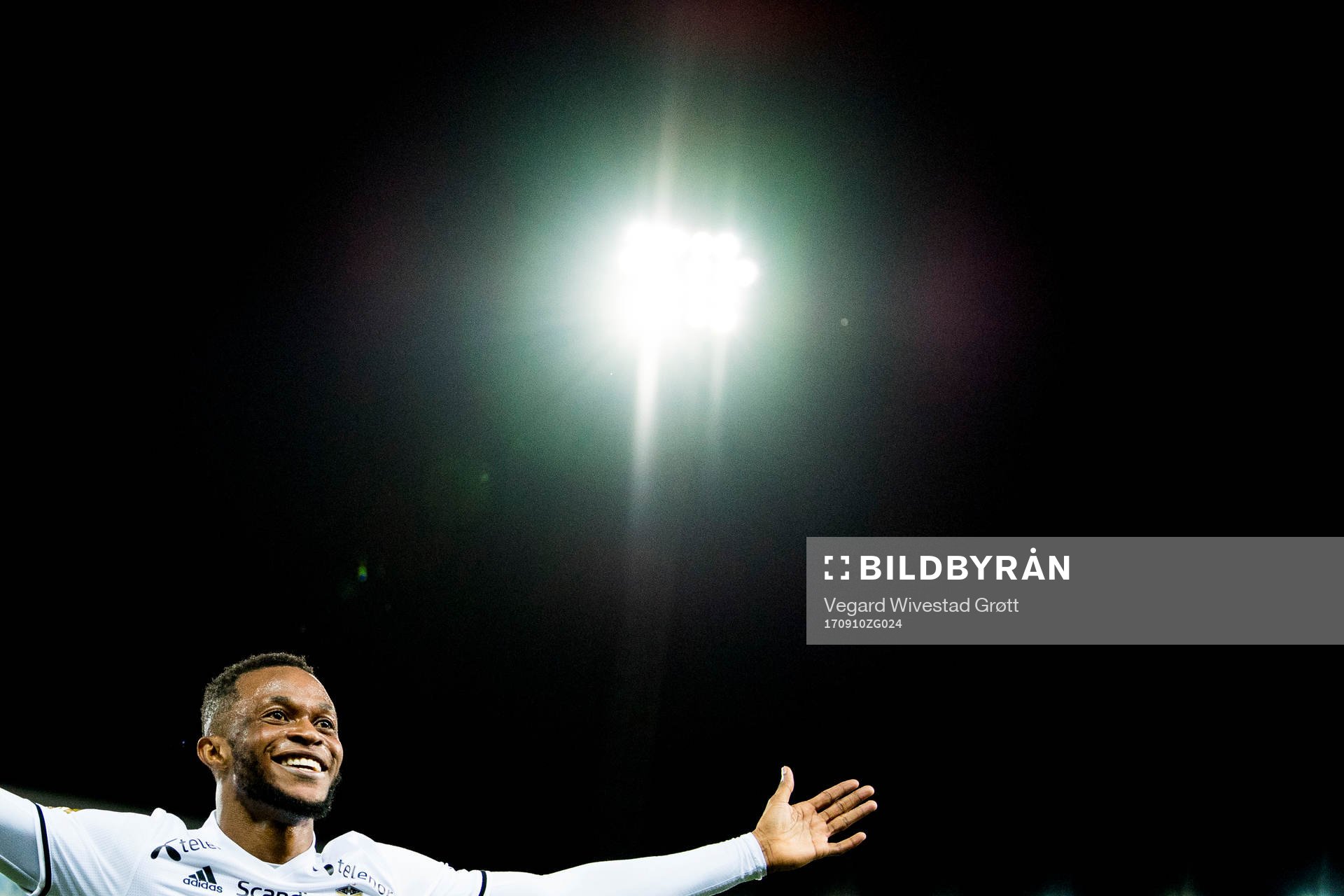 Samuel Adegbenro of Rosenborg celebrates