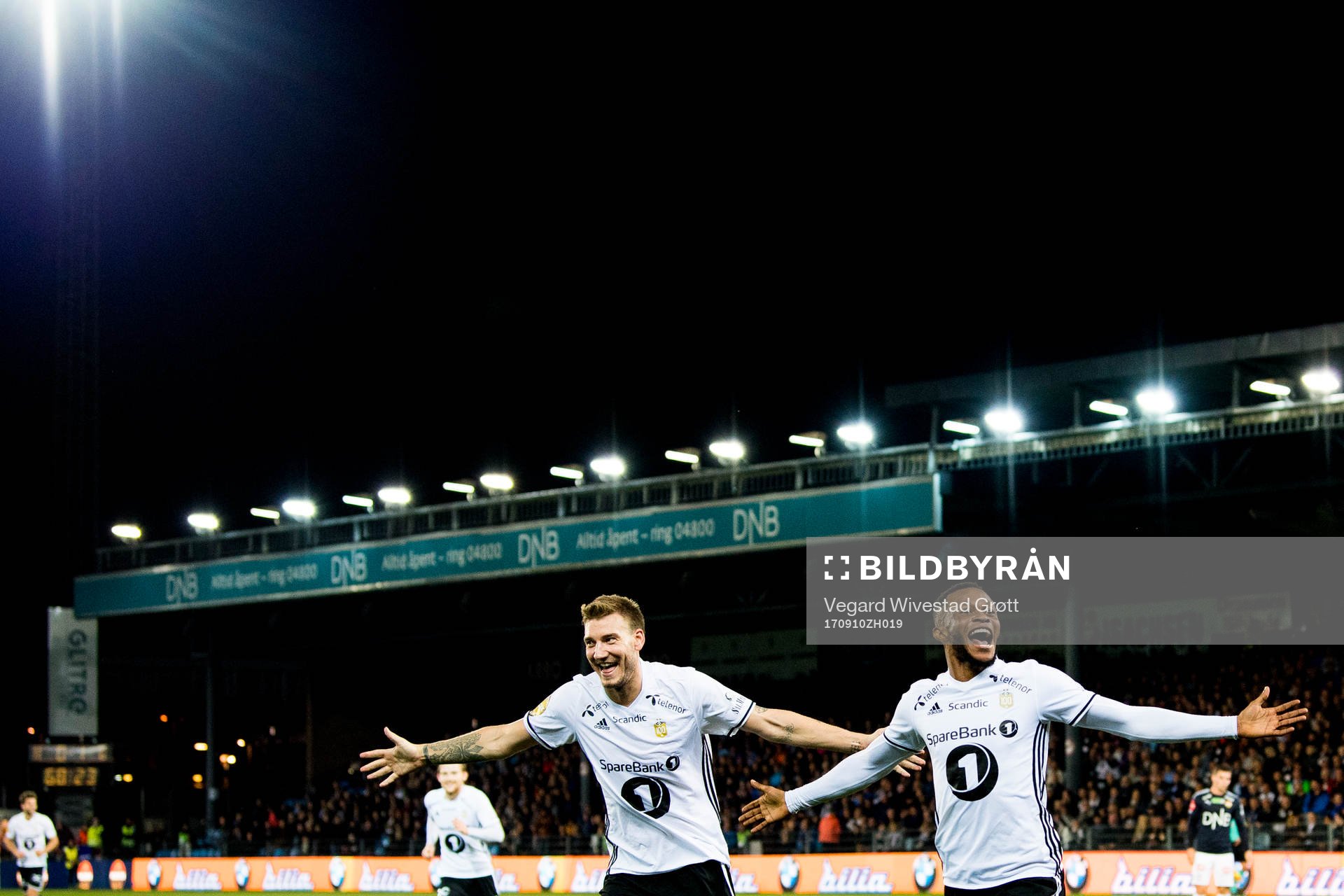 Samuel Adegbenro of Rosenborg celebrates with Nicklas