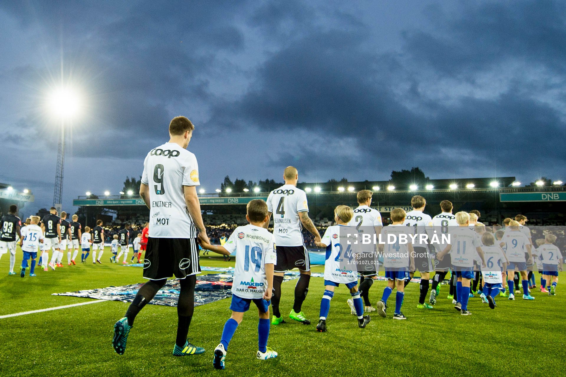 Nicklas Bendtner of Rosenborg enters the pitch