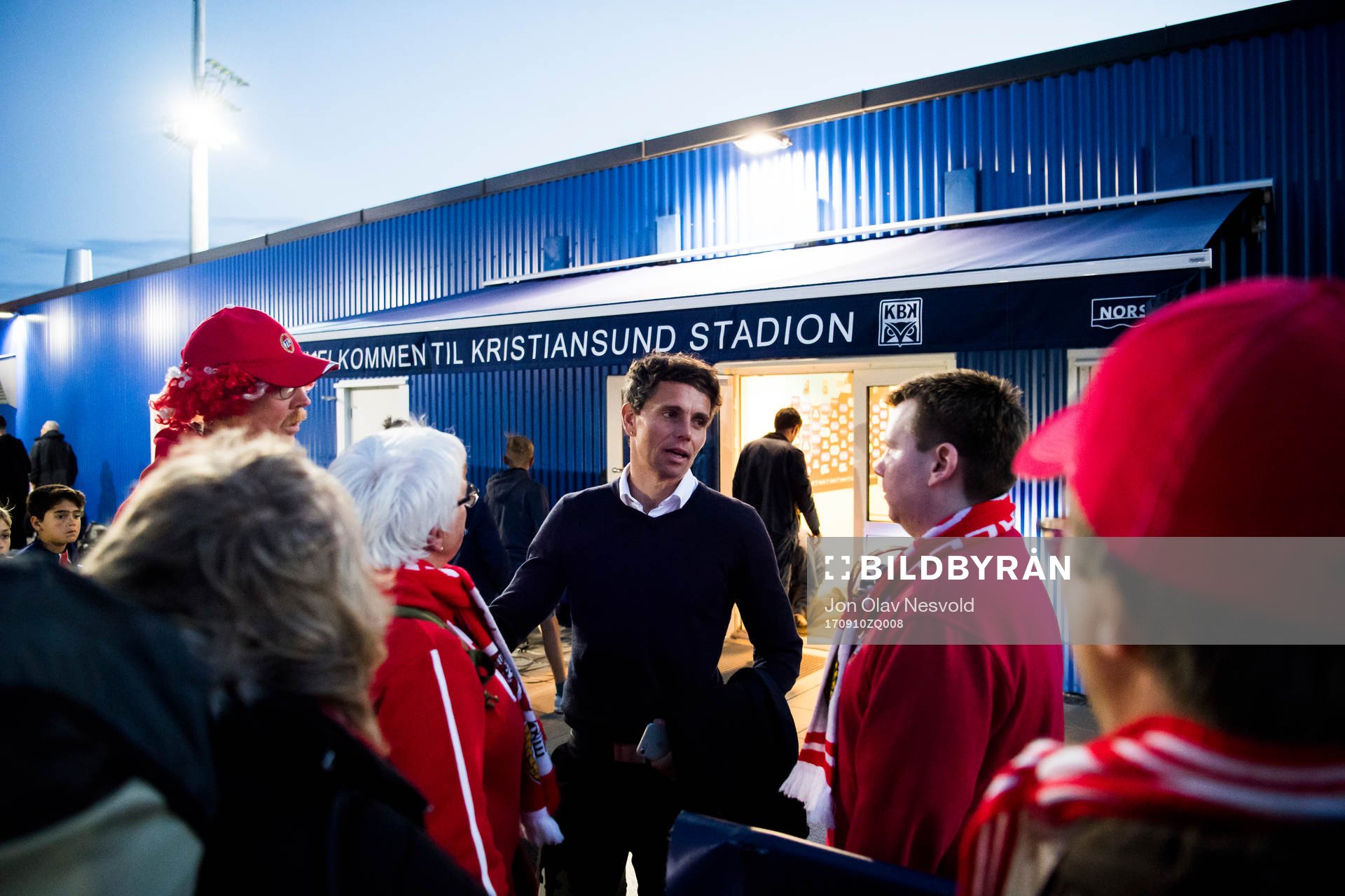 Simo Valakari, head coach of Tromsø, leaves the arena after the Eliteserien match between Kristiansund and Tromsø on September 10, 2017 in Kristiansund.
