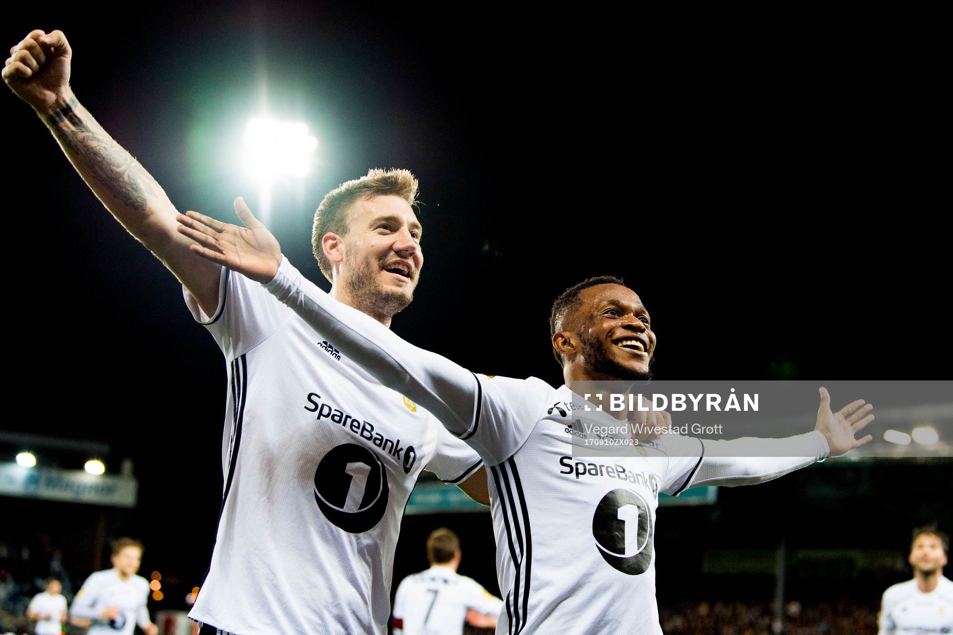 Samuel Adegbenro of Rosenborg celebrates with Nicklas